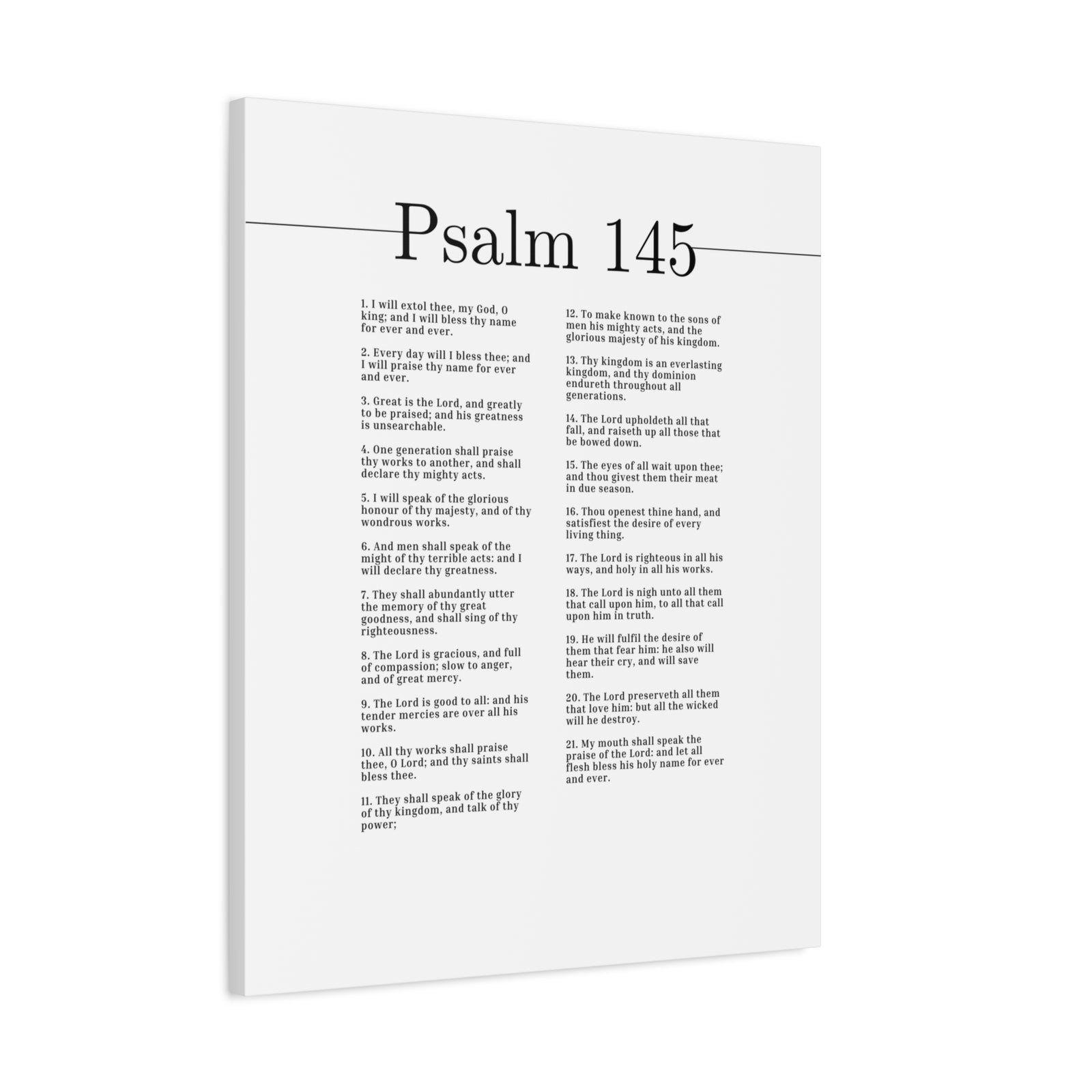 Scripture Canvas My God, O King Psalm 145 Christian Wall Art Bible Verse Print Ready to Hang-Express Your Love Gifts