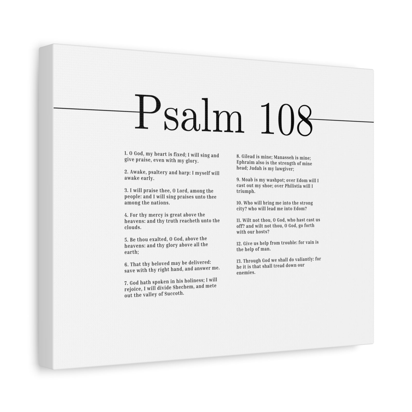 Scripture Canvas I Will Sing And Give Praise Psalm 108 Christian Wall Art Bible Verse Print Ready to Hang-Express Your Love Gifts