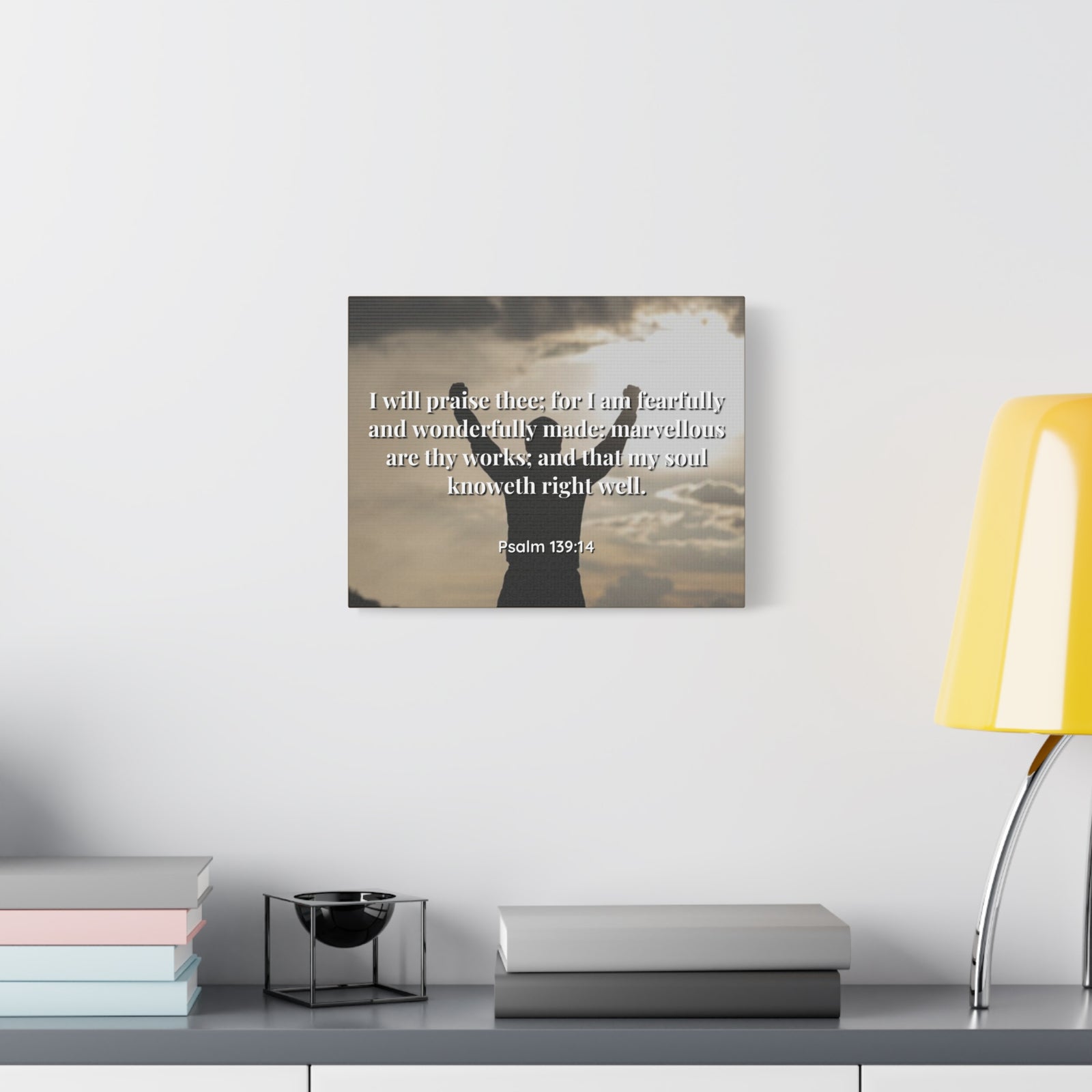 Scripture Canvas Marvellous Psalms 139:14 Christian Wall Art Bible Verse Print Ready to Hang-Express Your Love Gifts