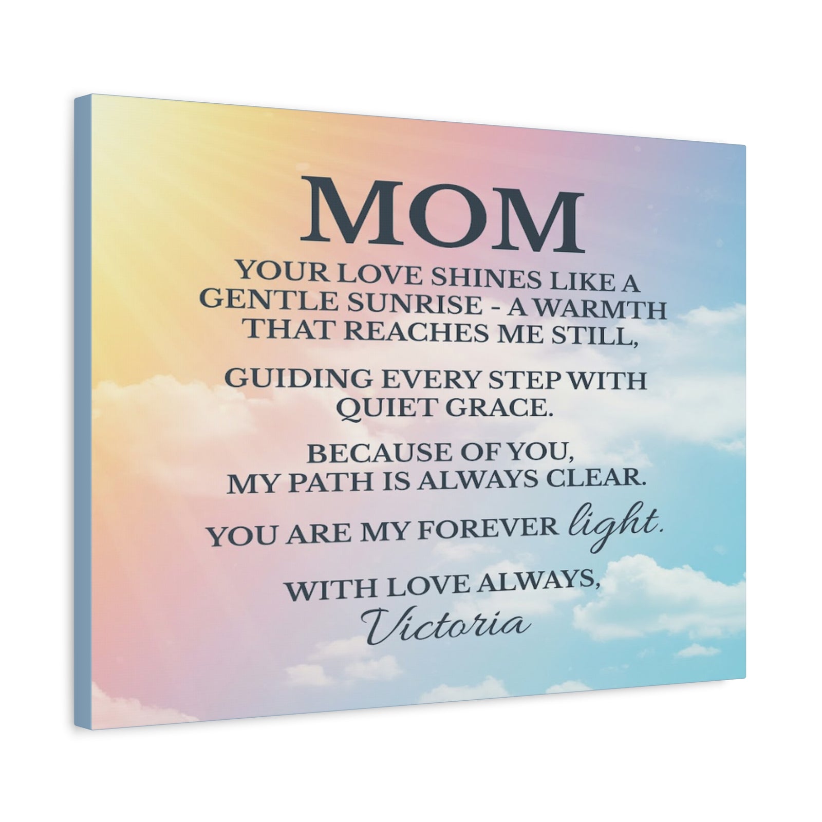 Personalized To Mom Your Love Lights My WayCustom Canvas Wall Art-Express Your Love Gifts