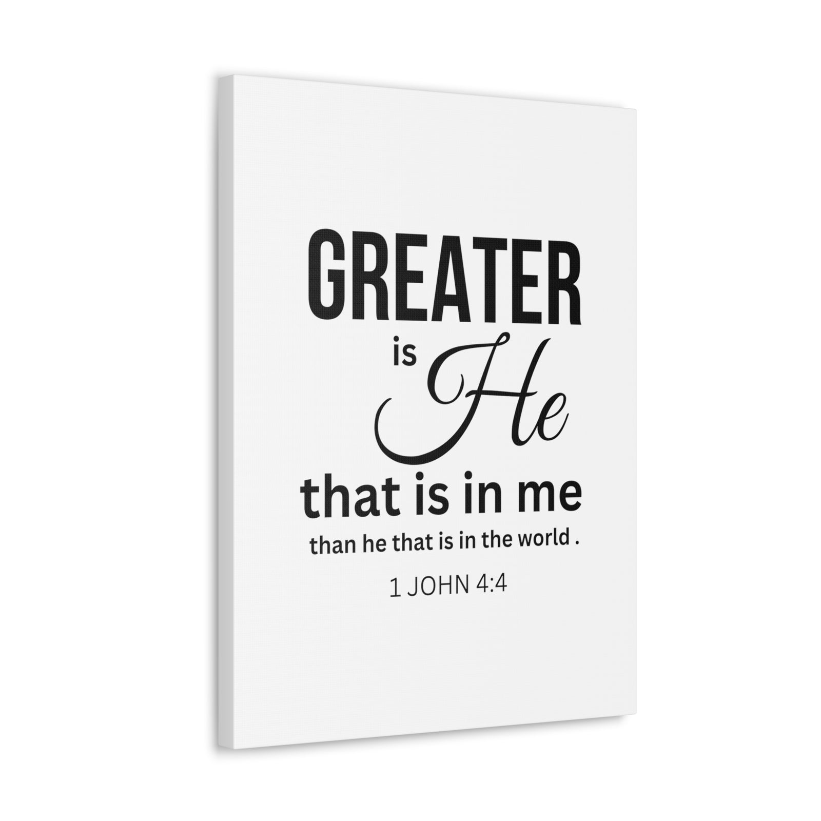 Scripture Walls 1 John 4:4 Greater is He Bible Verse Canvas Christian Wall Art Ready to Hang Unframed-Express Your Love Gifts