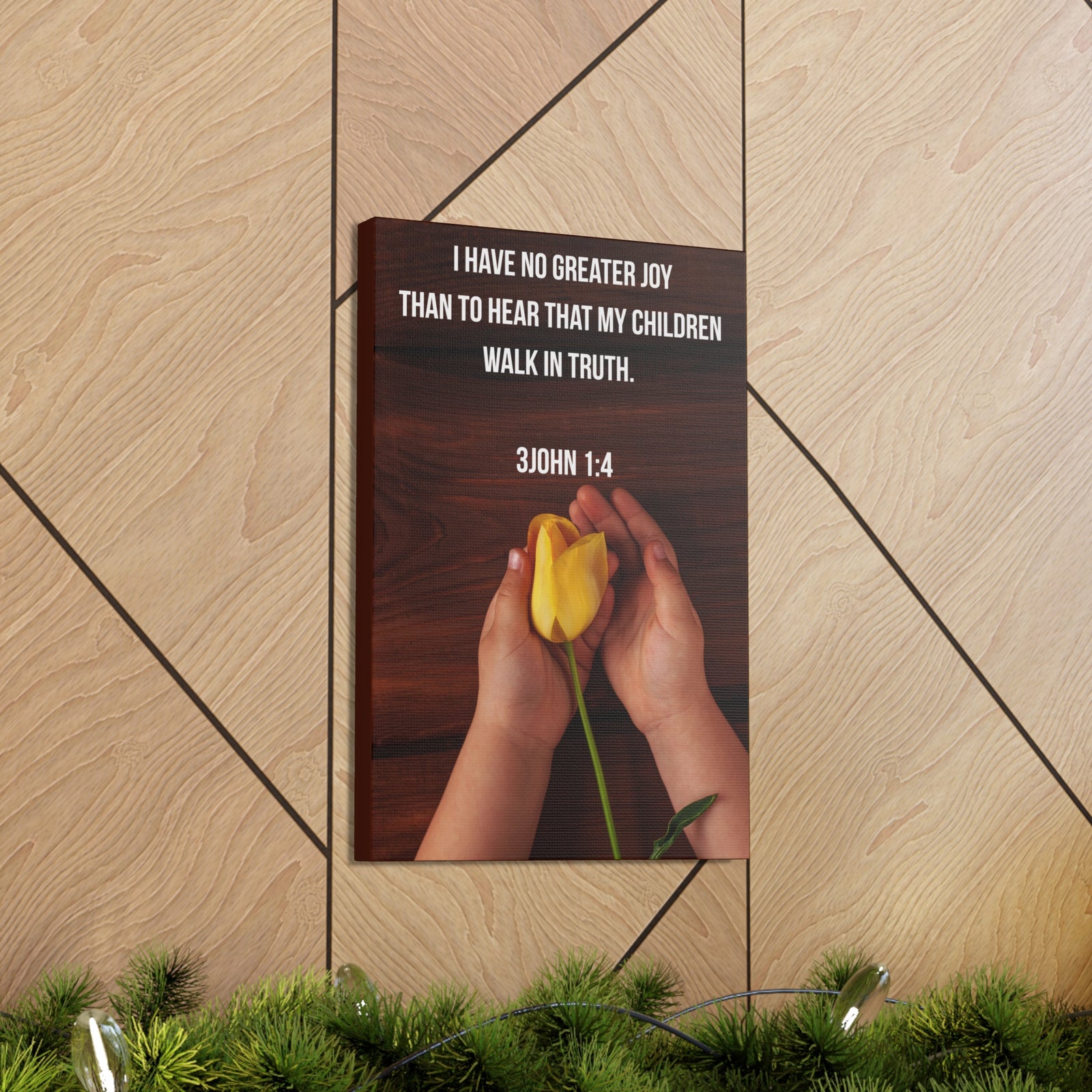 Scripture Canvas Walk In Truth 3 John 1:4 Christian Wall Art Bible Verse Print Ready to Hang-Express Your Love Gifts