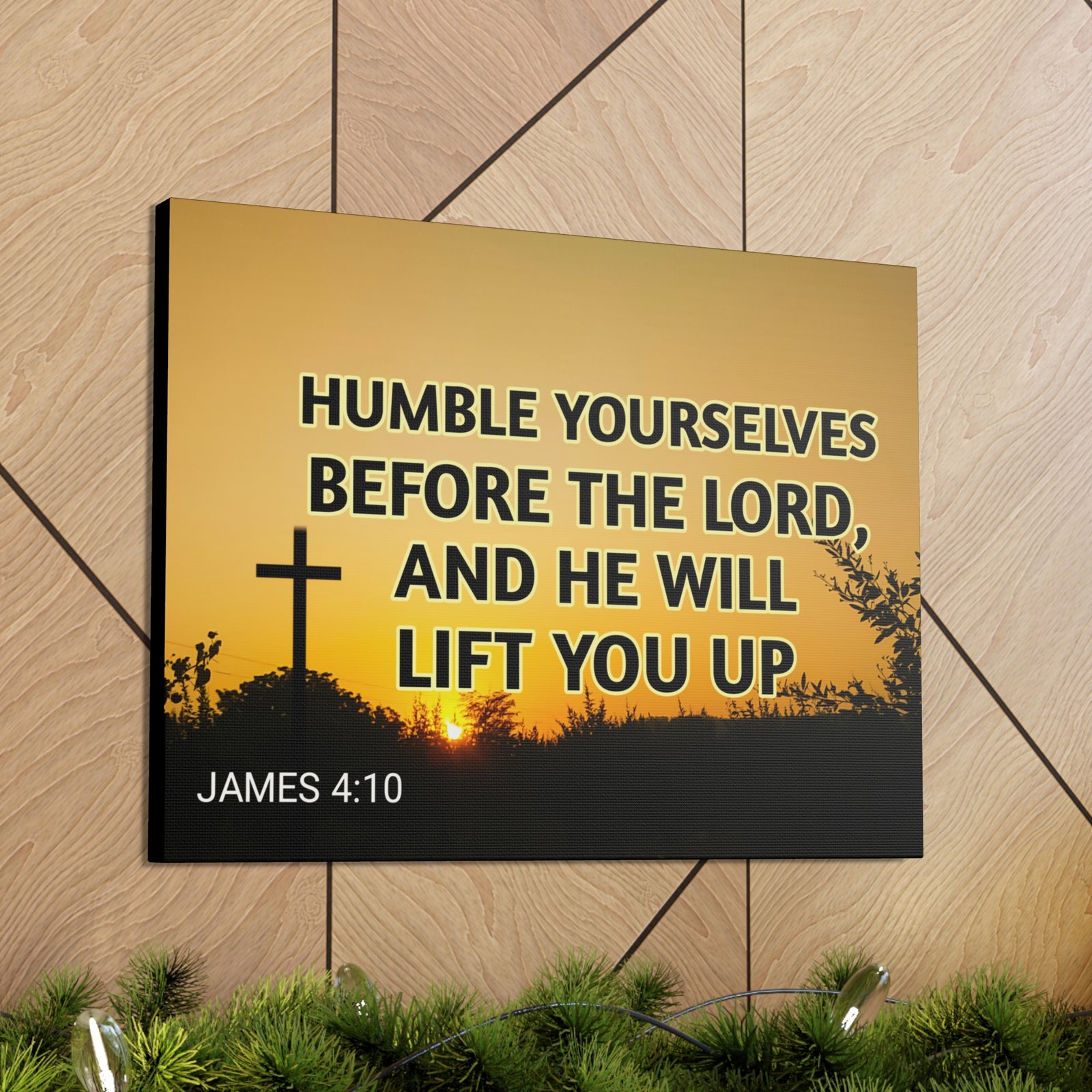 Scripture Walls Humble Yourselves James 4:10 Bible Verse Canvas Christian Wall Art Ready to Hang-Express Your Love Gifts