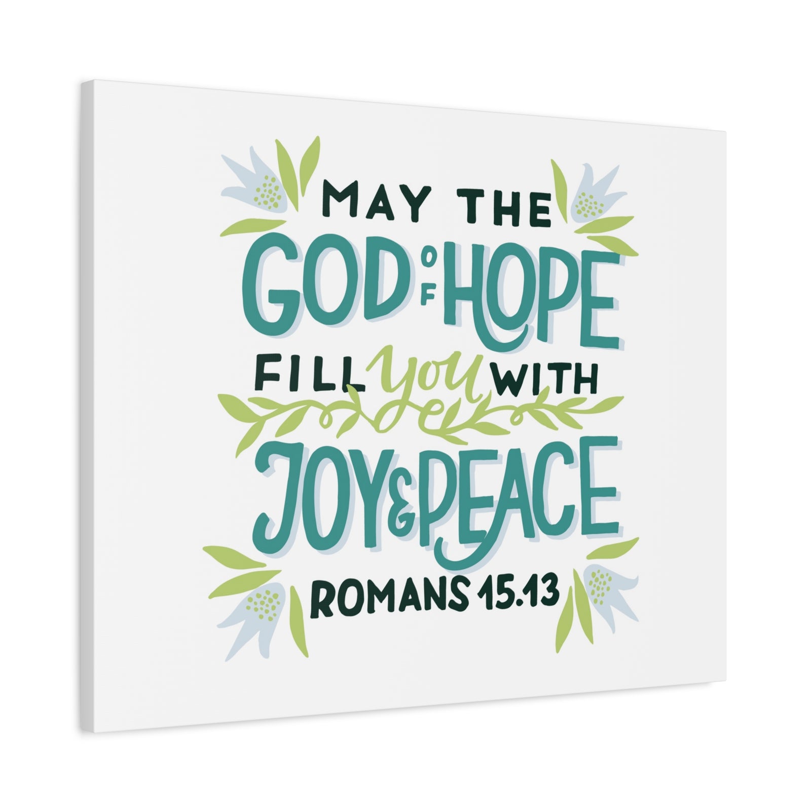 Scripture Canvas God Of Hope Romans 45:43 Christian Wall Art Bible Verse Print Ready to Hang-Express Your Love Gifts