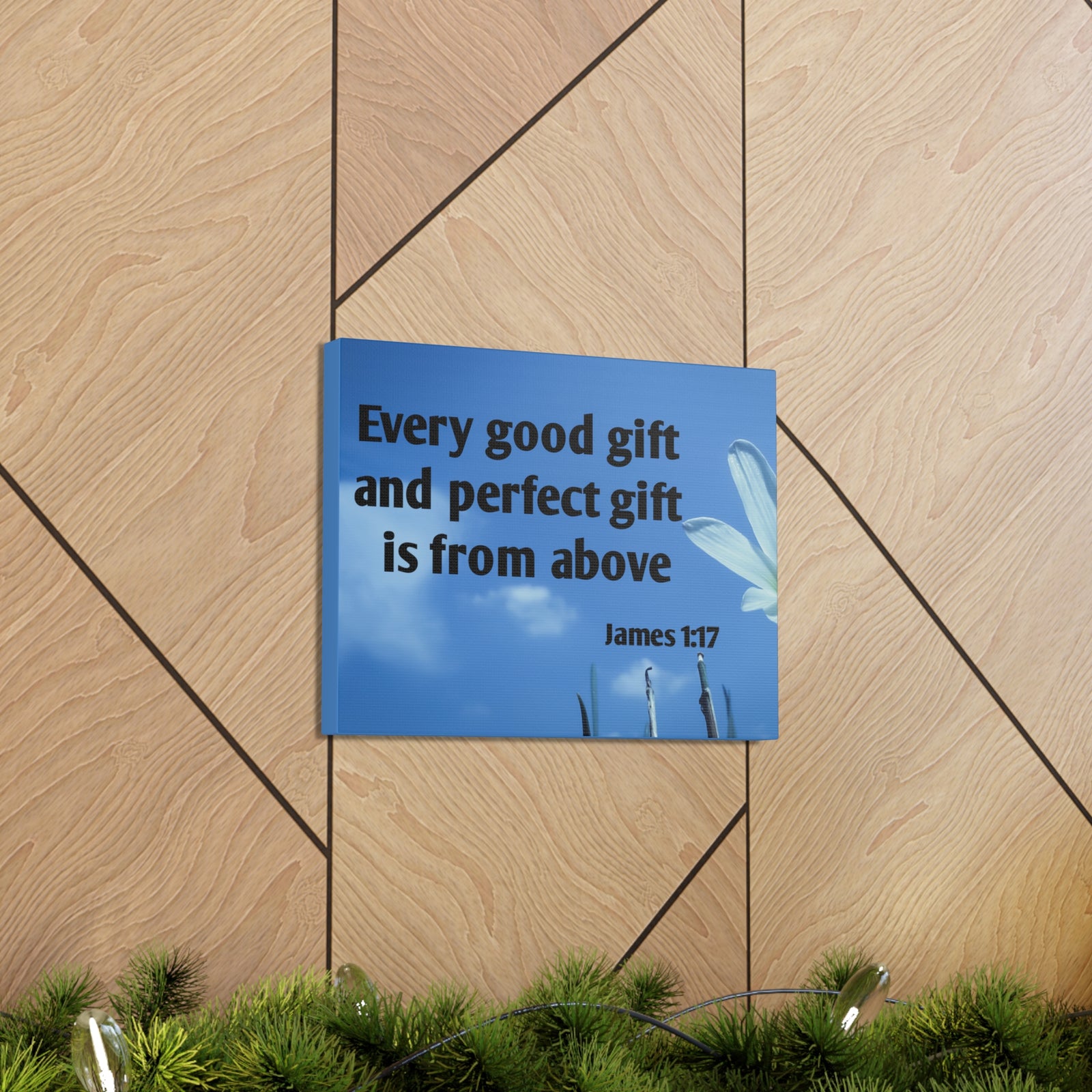 Scripture Canvas Perfect Gift James 1:17 Christian Wall Art Bible Verse Print Ready to Hang-Express Your Love Gifts
