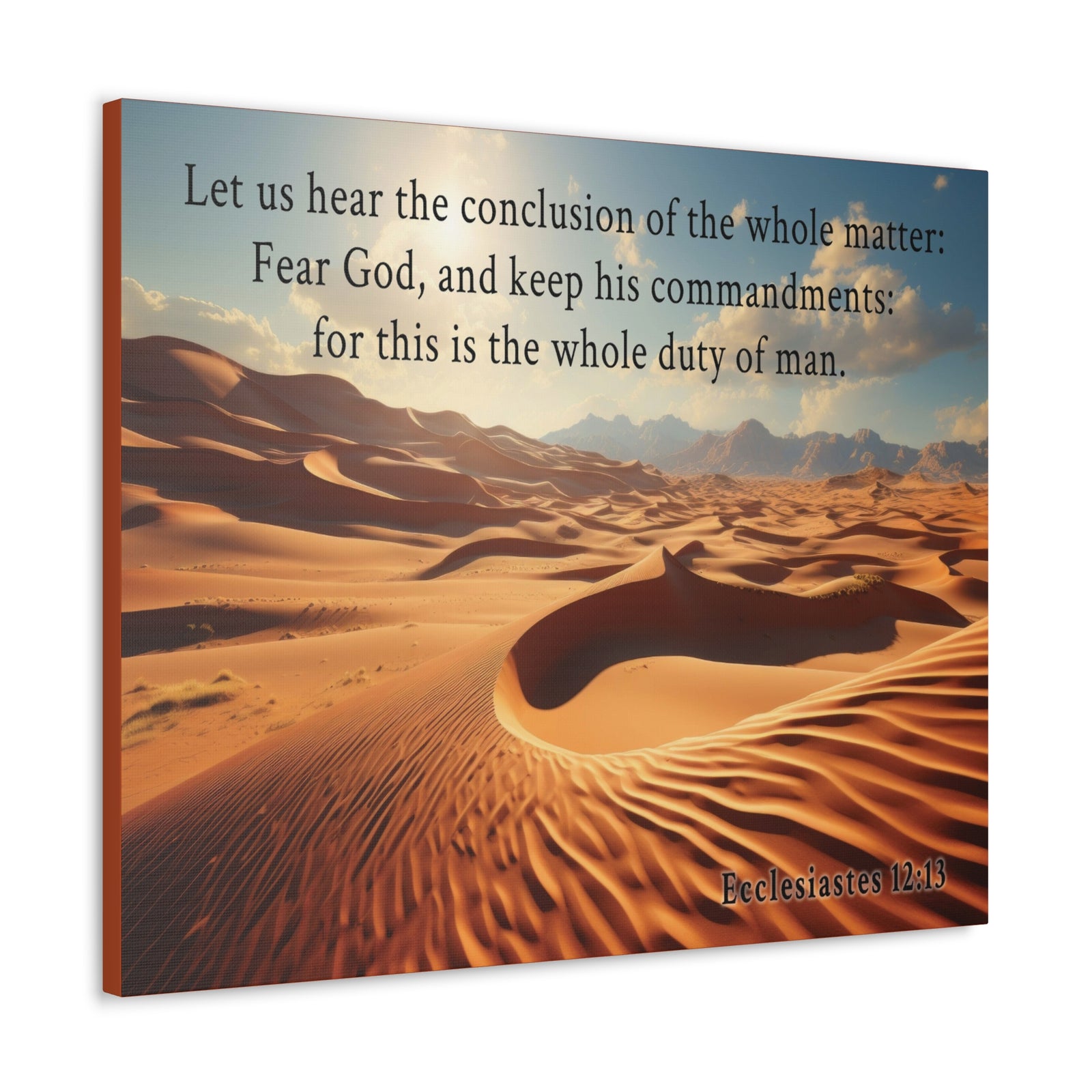 Scripture Walls Ecclesiastes 12:13 Desert Bible Verse Canvas Christian Wall Art Ready to Hang Unframed-Express Your Love Gifts