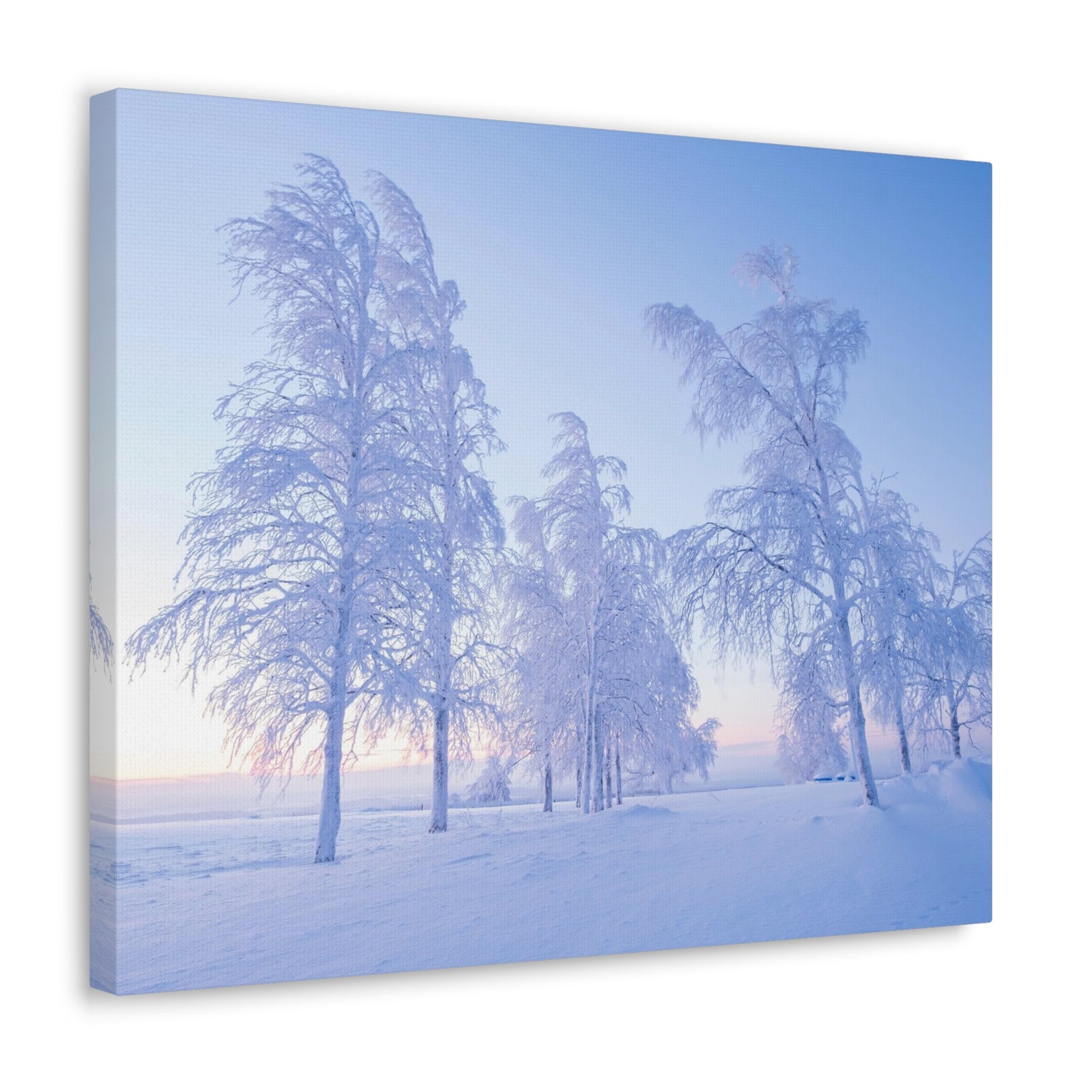 Frosty Trees At Dawn Beautiful Winter Canvas Wall Art for Home Decor Ready-to-Hang-Express Your Love Gifts