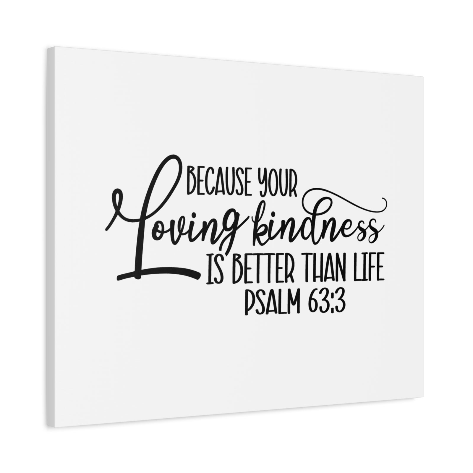 Scripture Canvas Better Than Life Psalm 63:3 Christian Wall Art Bible Verse Print Ready to Hang-Express Your Love Gifts