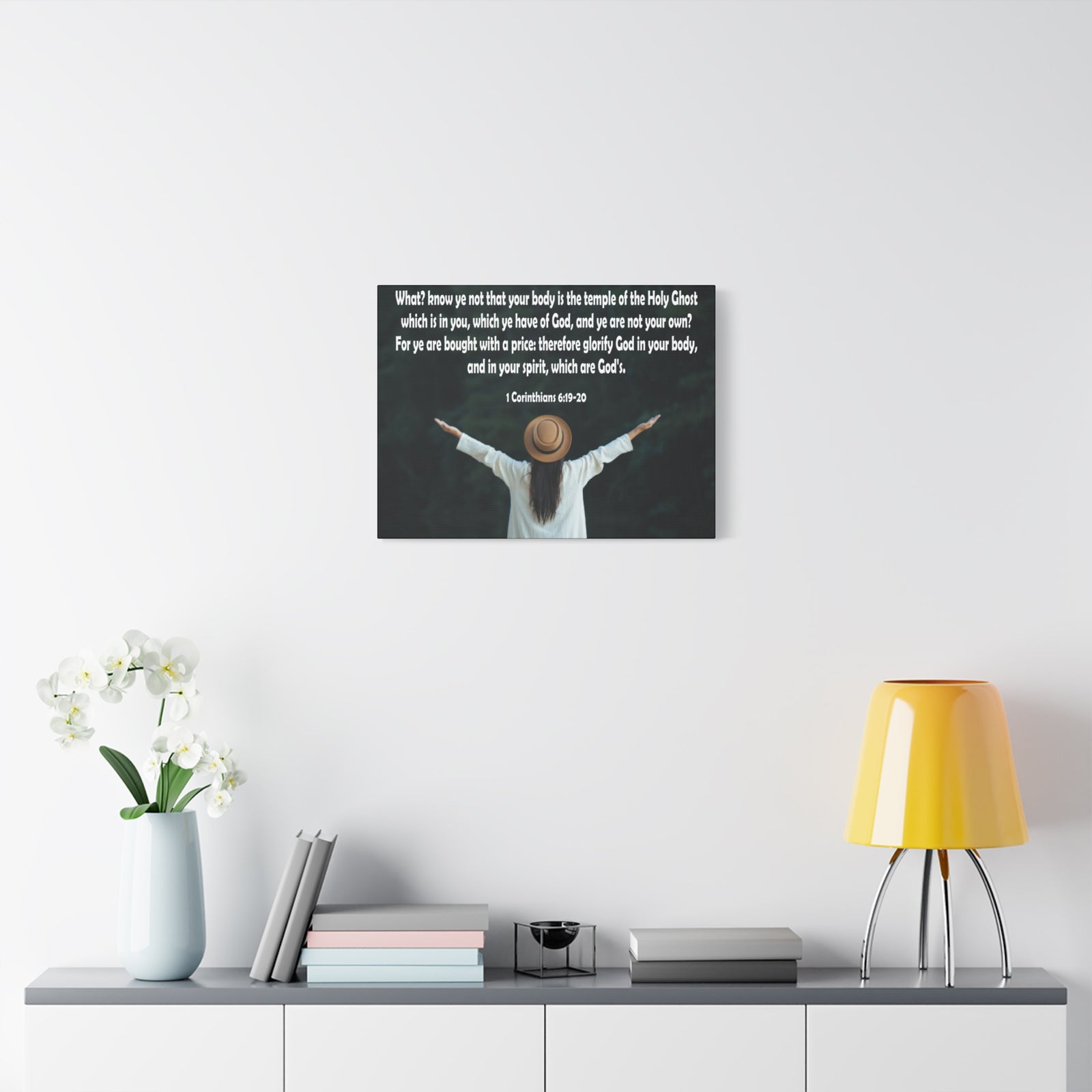 Bible Verse Canvas You Are Not Your Own 1 Corinthians 6:19-20 Christian Home Décor Wall Art Scripture Ready to Hang Faith Print-Express Your Love Gifts