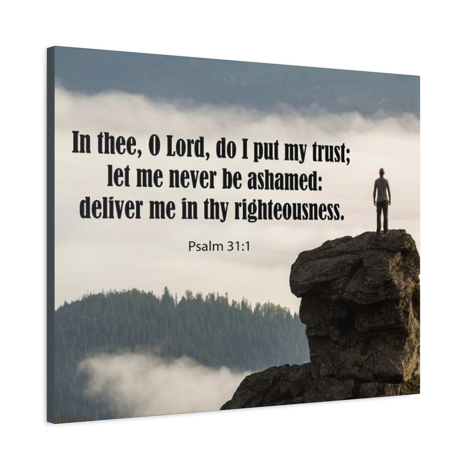 Scripture Canvas Never Be Ashamed Psalm 31:1 Christian Wall Art Bible Verse Print Ready to Hang-Express Your Love Gifts