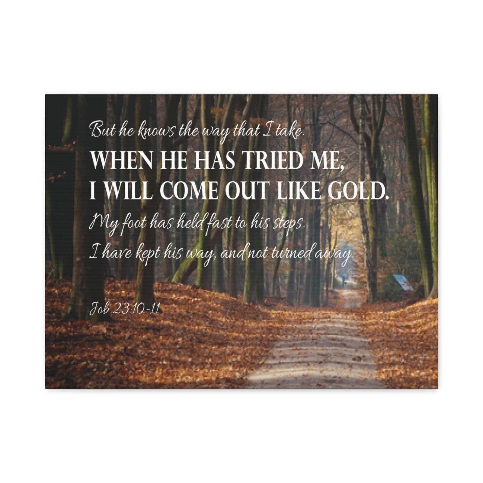 Bible Verse Canvas Come Out Like Gold Job 23:10-11 Scripture Wall Art Christian Home Decor-Express Your Love Gifts