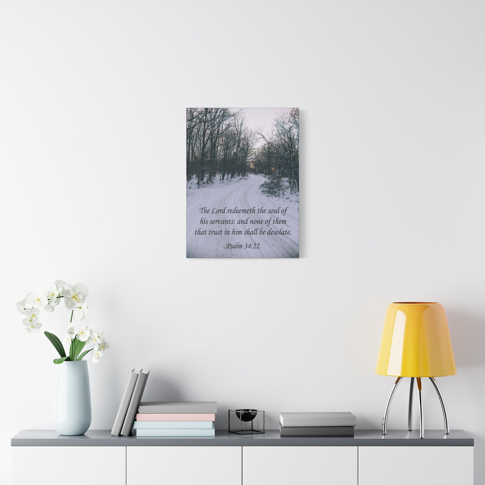 Bible Verse Canvas The Lord Redeemeth The Soul Psalm 34:22 Christian Home Décor Wall Art Scripture Ready to Hang Faith Print-Express Your Love Gifts