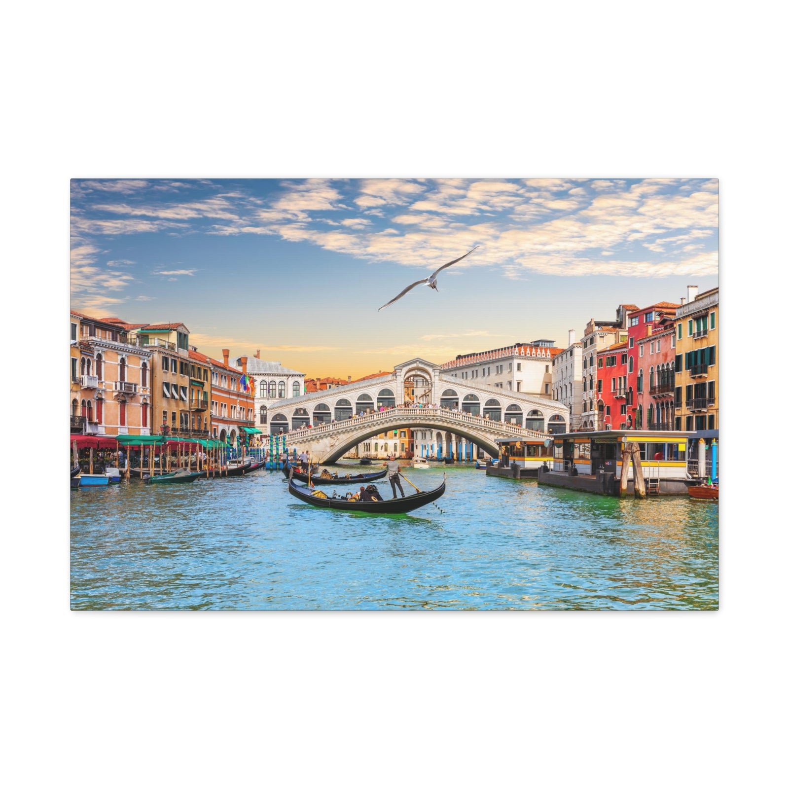 Venice Rialto Bridge Nature Wilderness Photography Canvas Wall Art for Home Decor Ready-to-Hang-Express Your Love Gifts