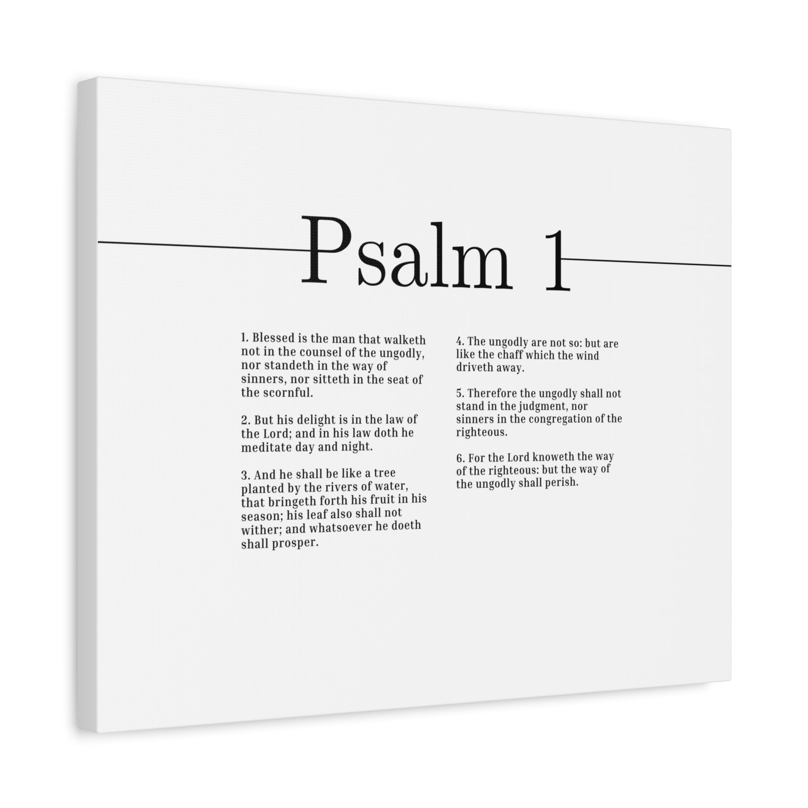 Scripture Canvas The Way Of The Righteous Psalm 1 Christian Wall Art Bible Verse Print Ready to Hang-Express Your Love Gifts