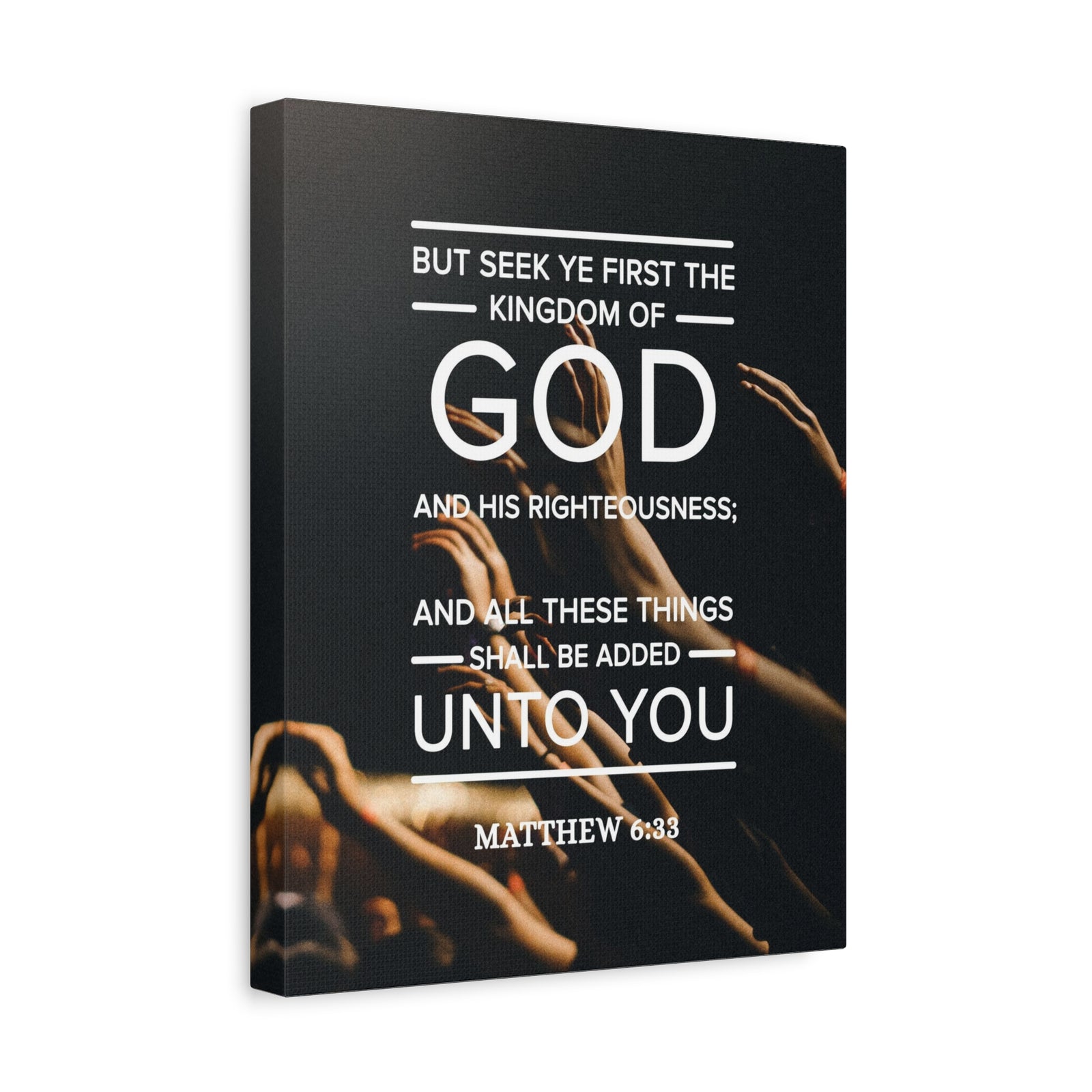 Scripture Canvas Kingdom of God Matthew 6:33 Christian Wall Art Bible Verse Print Ready to Hang-Express Your Love Gifts