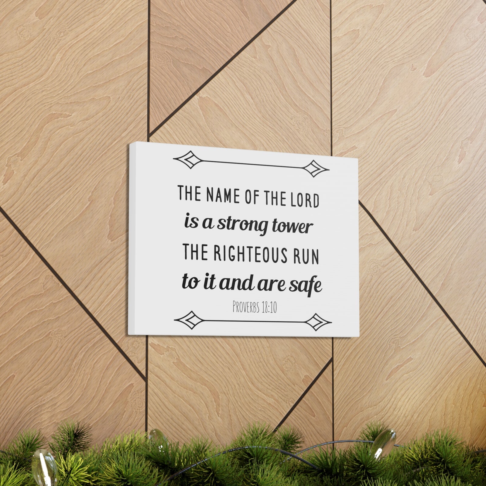Scripture Walls The Name Of The Lord Proverbs 18:10 Bible Verse Canvas Christian Wall Art Ready To Hang-Express Your Love Gifts