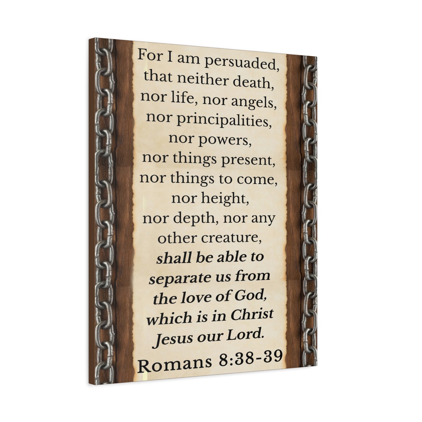 Scripture Walls Romans 8:38-39 Chain Bible Verse Canvas Christian Wall Art Ready to Hang Unframed-Express Your Love Gifts