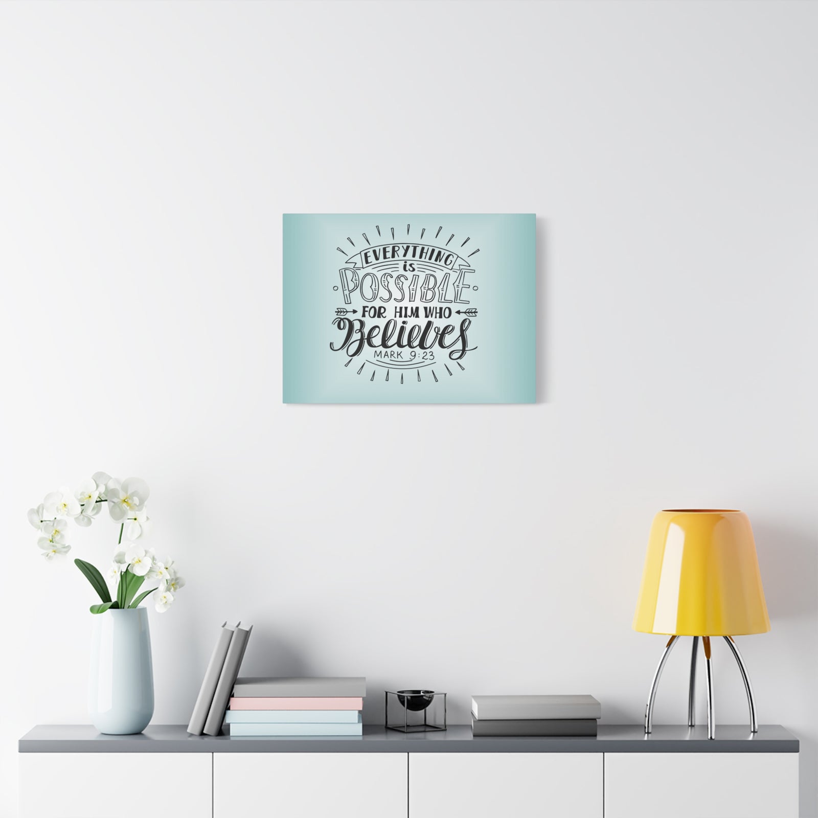 Scripture Canvas Trust in the Name of the Lord Psalm 20:7 Christian Wall Art Bible Verse Print Ready To Hang-Express Your Love Gifts