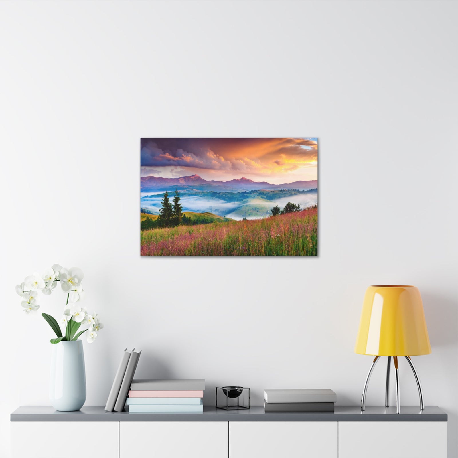 Majestic Mountain Mystic Forest Nature Wilderness Photography Canvas Wall Art for Home Decor Ready-to-Hang-Express Your Love Gifts