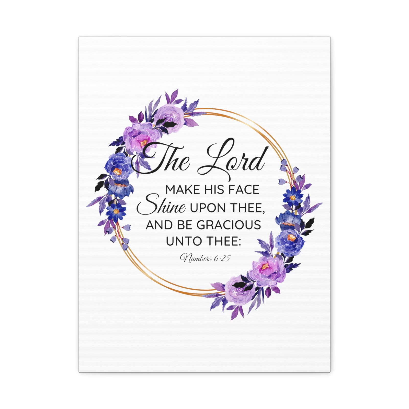 Scripture Walls Numbers 6:25 Shine Upon Thee Bible Verse Canvas Christian Wall Art Ready to Hang Unframed-Express Your Love Gifts