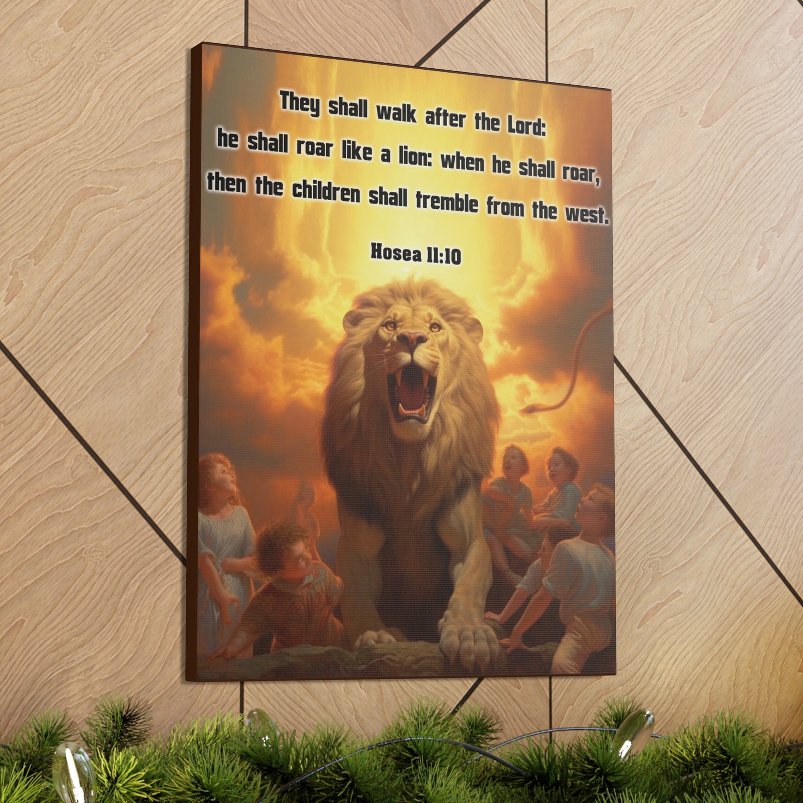 Scripture Walls They Shall Walk After the Lord Hosea 11:10 Christian Wall Art Print Ready to Hang Unframed-Express Your Love Gifts
