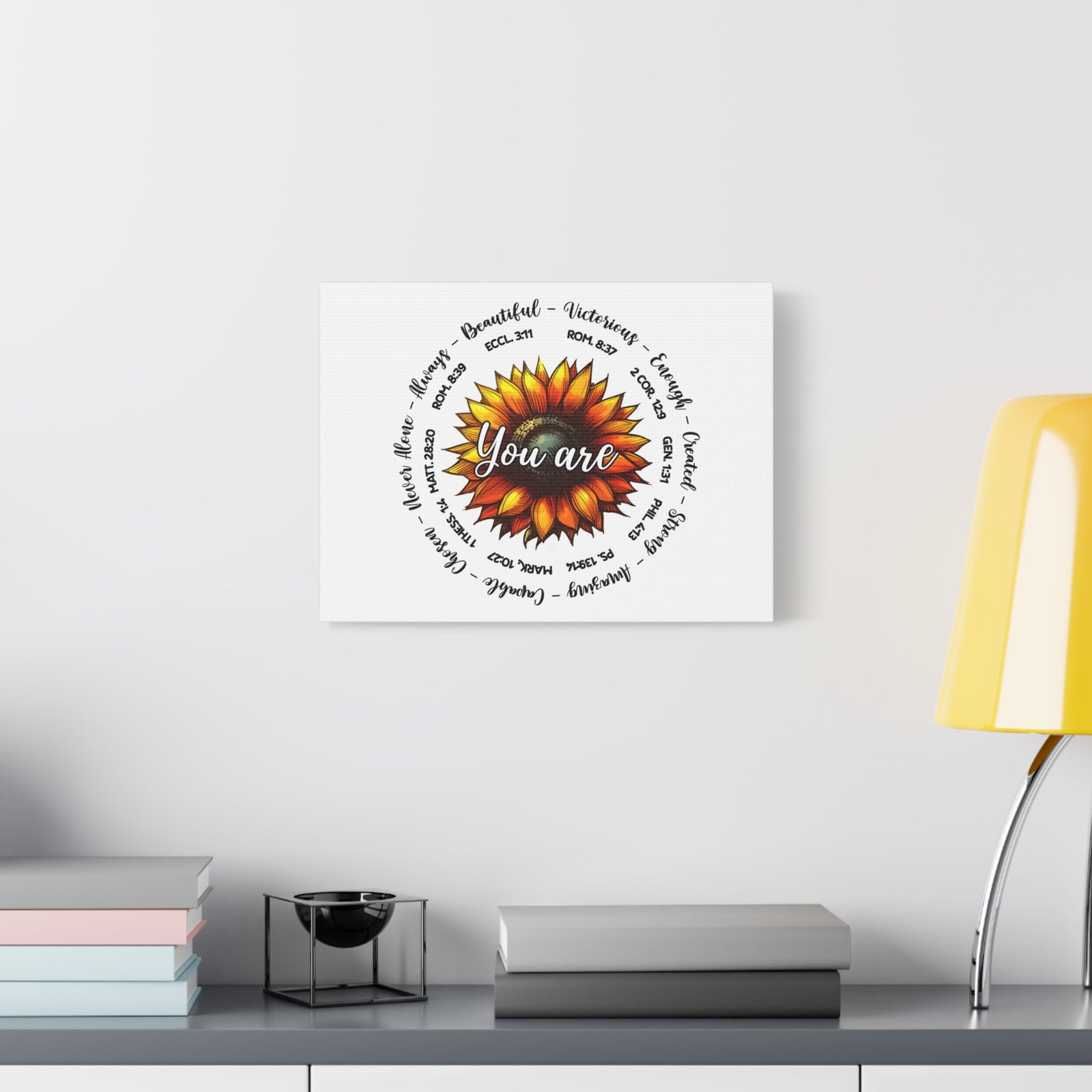 Scripture Walls God Says You Are Sunflower Bible Verse Canvas Christian Wall Art Ready to Hang Unframed-Express Your Love Gifts