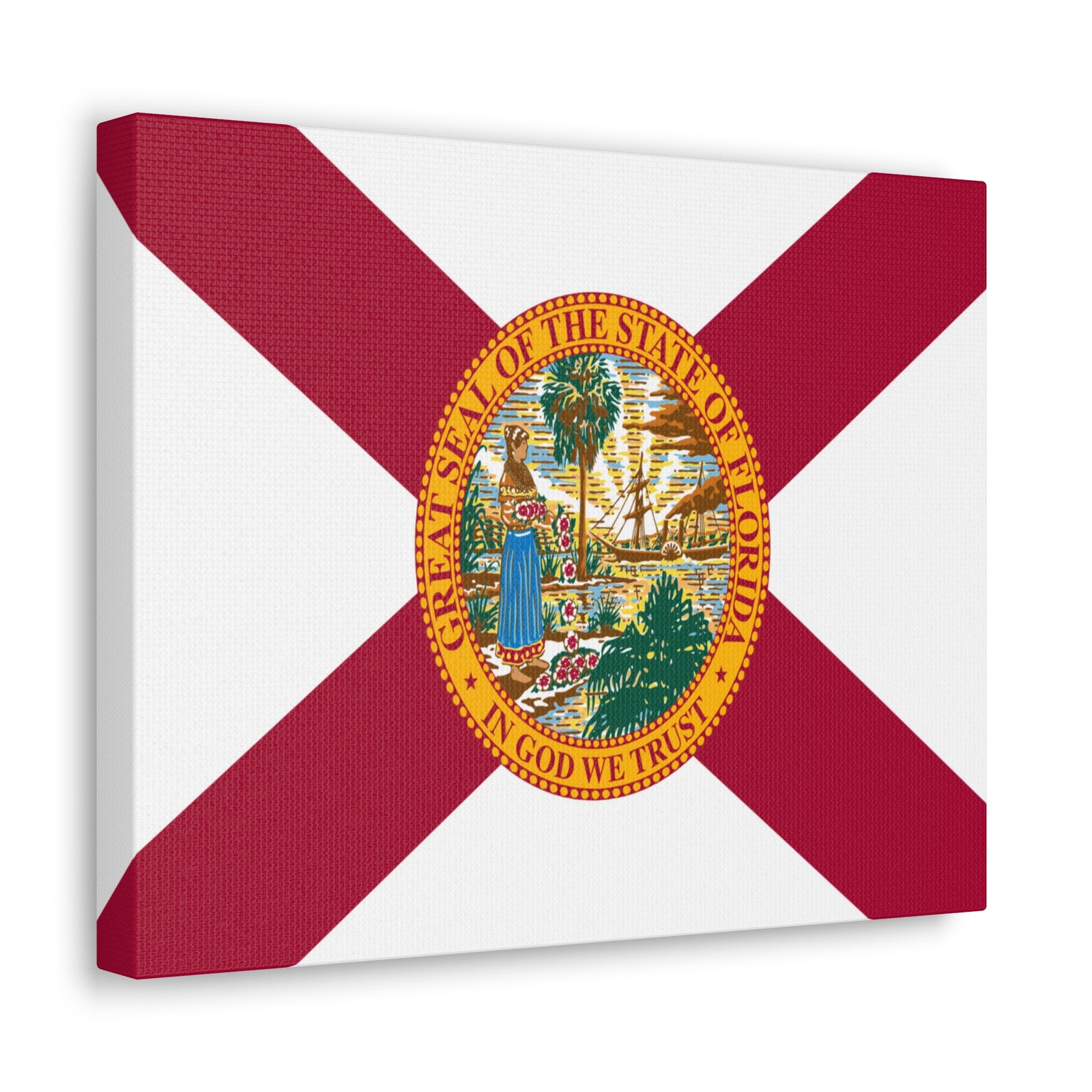 Florida State Flag Canvas Vibrant Wall Art Unframed Home Decor-Express Your Love Gifts