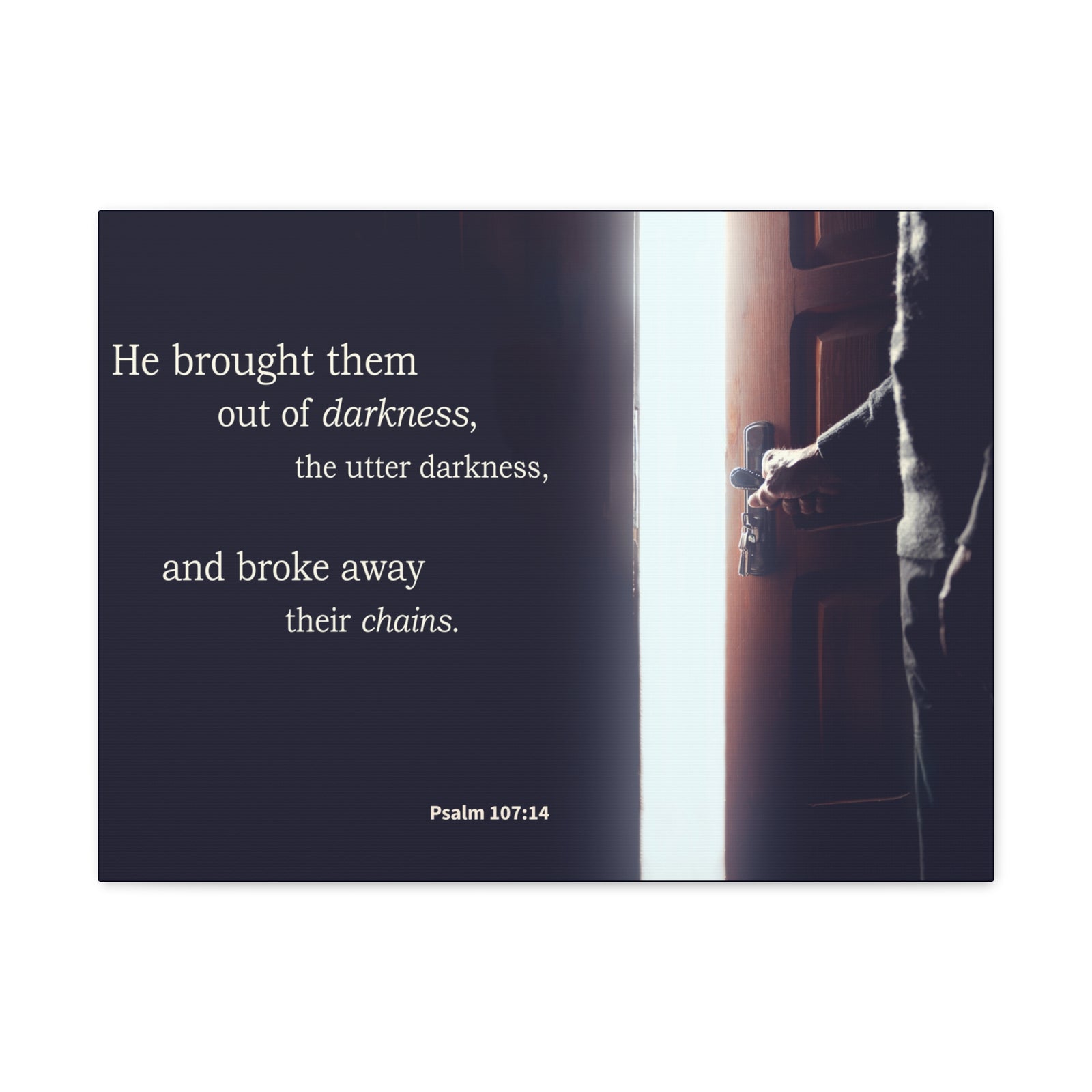 Scripture Walls He Brought Them Psalm 107:14 Bible Verse Canvas Christian Wall Art Ready to Hang-Express Your Love Gifts