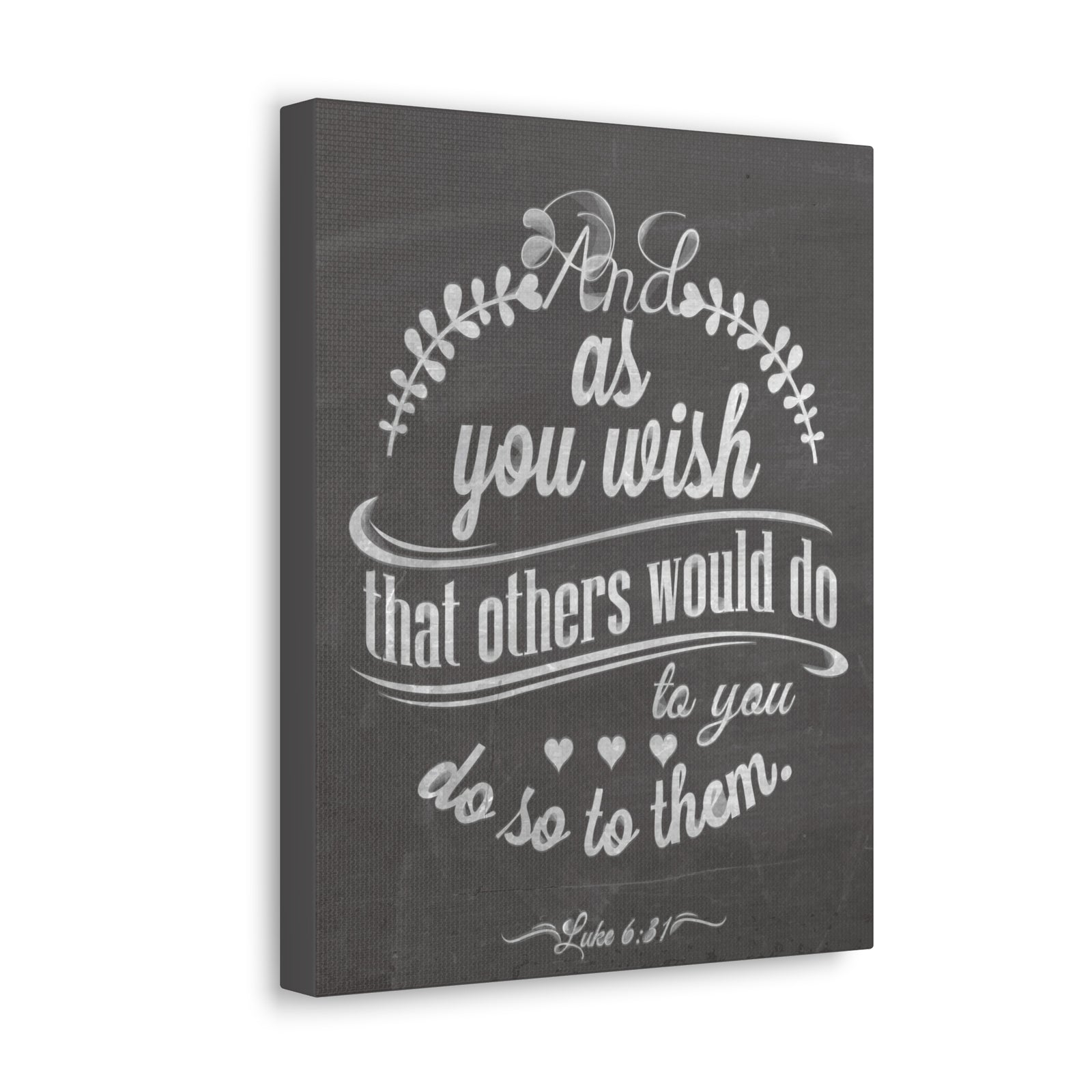 Scripture Canvas And As You Wish Luke 6:31 Christian Wall Art Bible Verse Print Ready To Hang-Express Your Love Gifts
