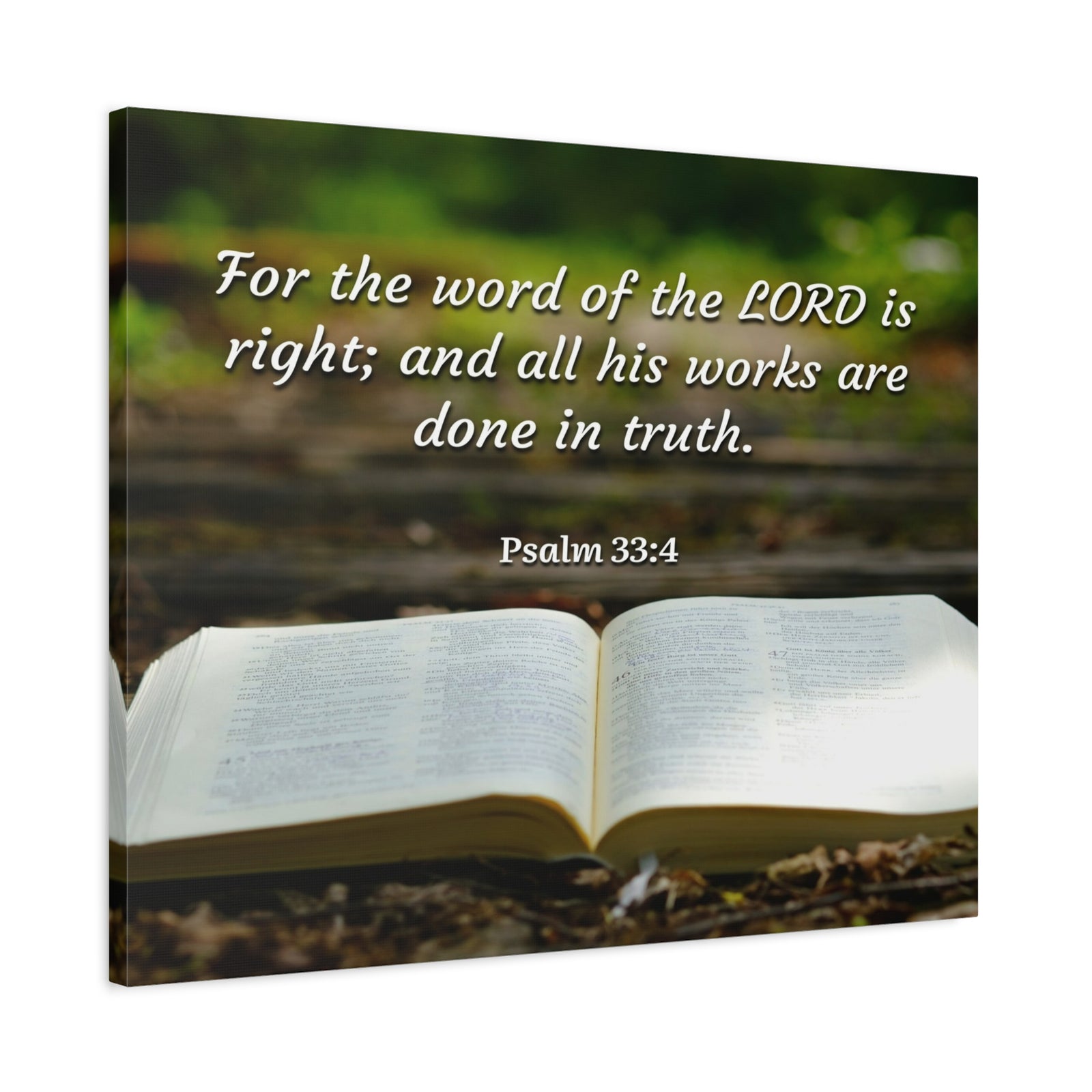 Scripture Canvas Done In Truth Psalms 33:4 Christian Wall Art Bible Verse Print Ready to Hang-Express Your Love Gifts