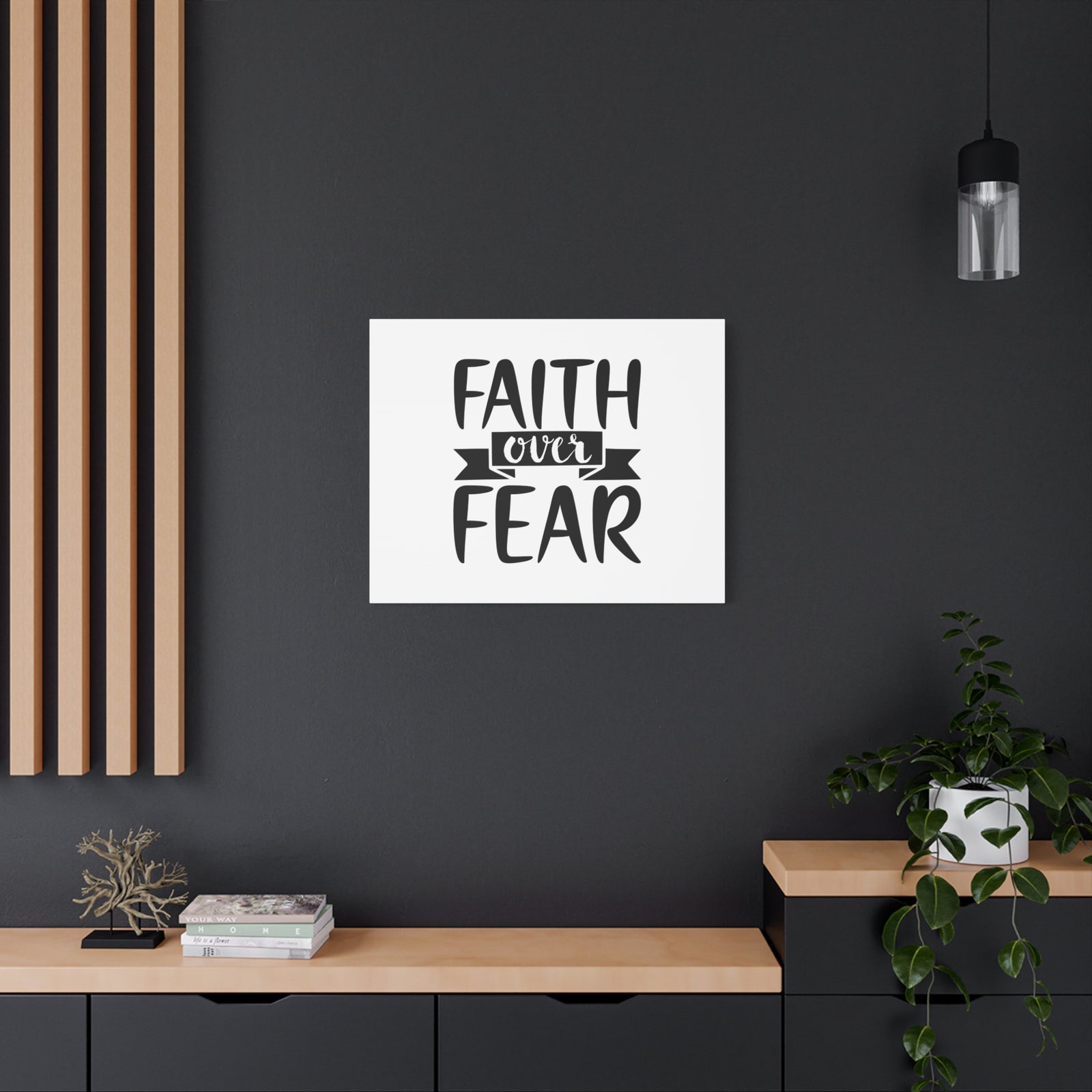 Scripture Canvas Faith Over Fear Psalm 118:6 Christian Wall Art Bible Verse Print Ready to Hang-Express Your Love Gifts