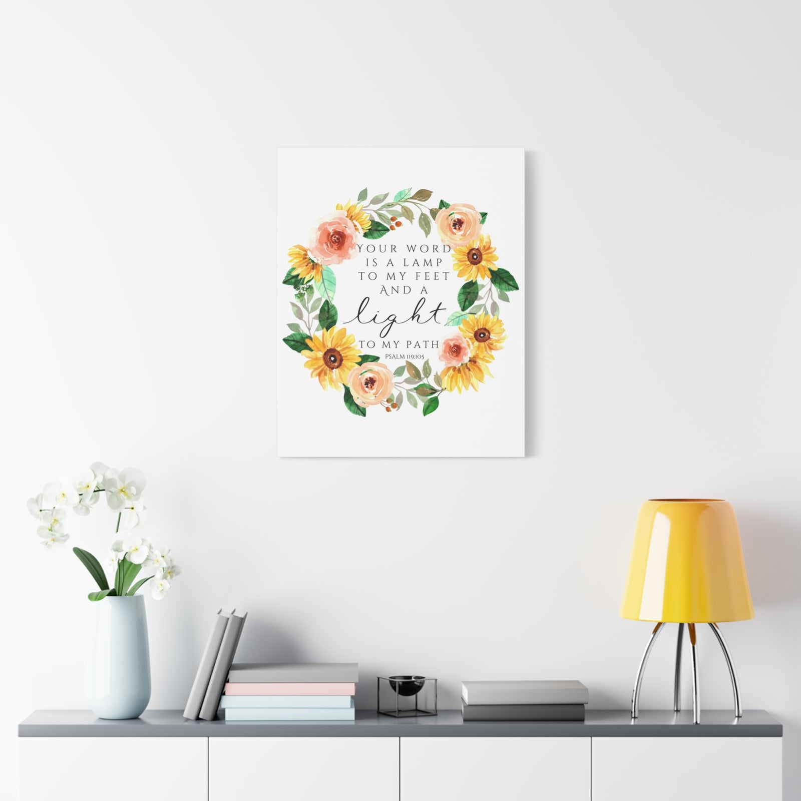 Scripture Walls Psalm 119:105 To My Path Bible Verse Canvas Christian Wall Art Ready to Hang Unframed-Express Your Love Gifts
