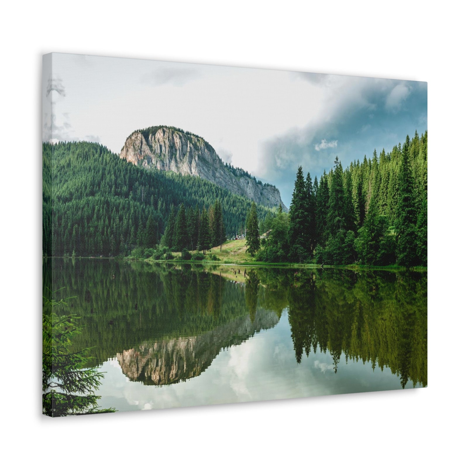 Forest Teal Lake Nature Wilderness Photography Canvas Wall Art for Home Decor Ready-to-Hang-Express Your Love Gifts