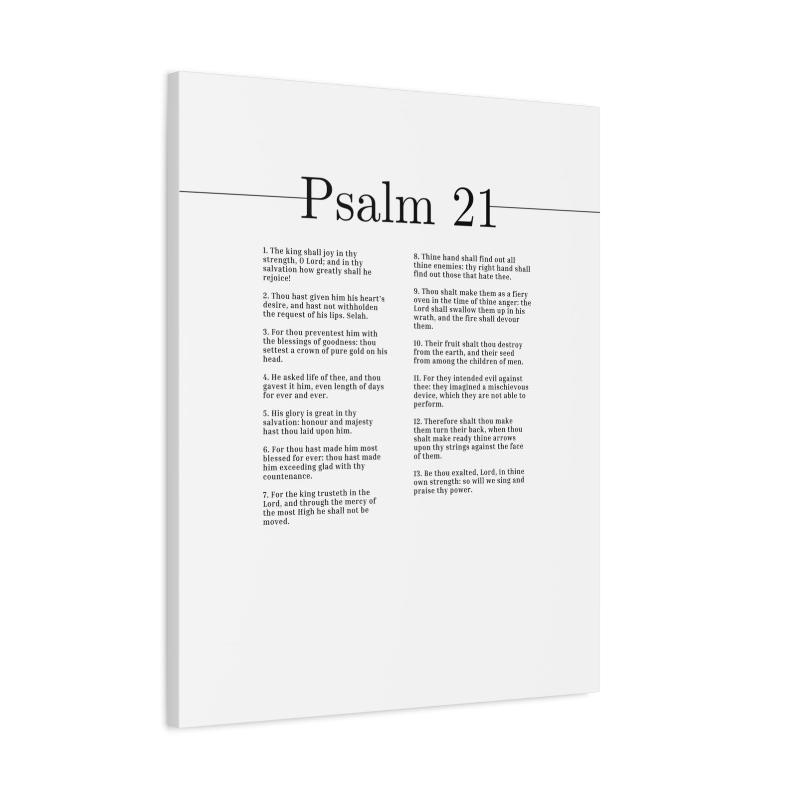 Scripture Canvas We Sing And Praise Thy Power Psalm 21 Christian Wall Art Bible Verse Print Ready to Hang-Express Your Love Gifts