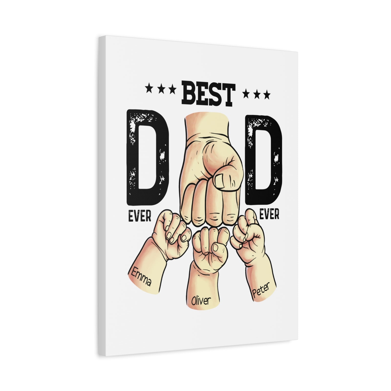 Personalized Best Dad Ever Canvas Wall Art-Express Your Love Gifts