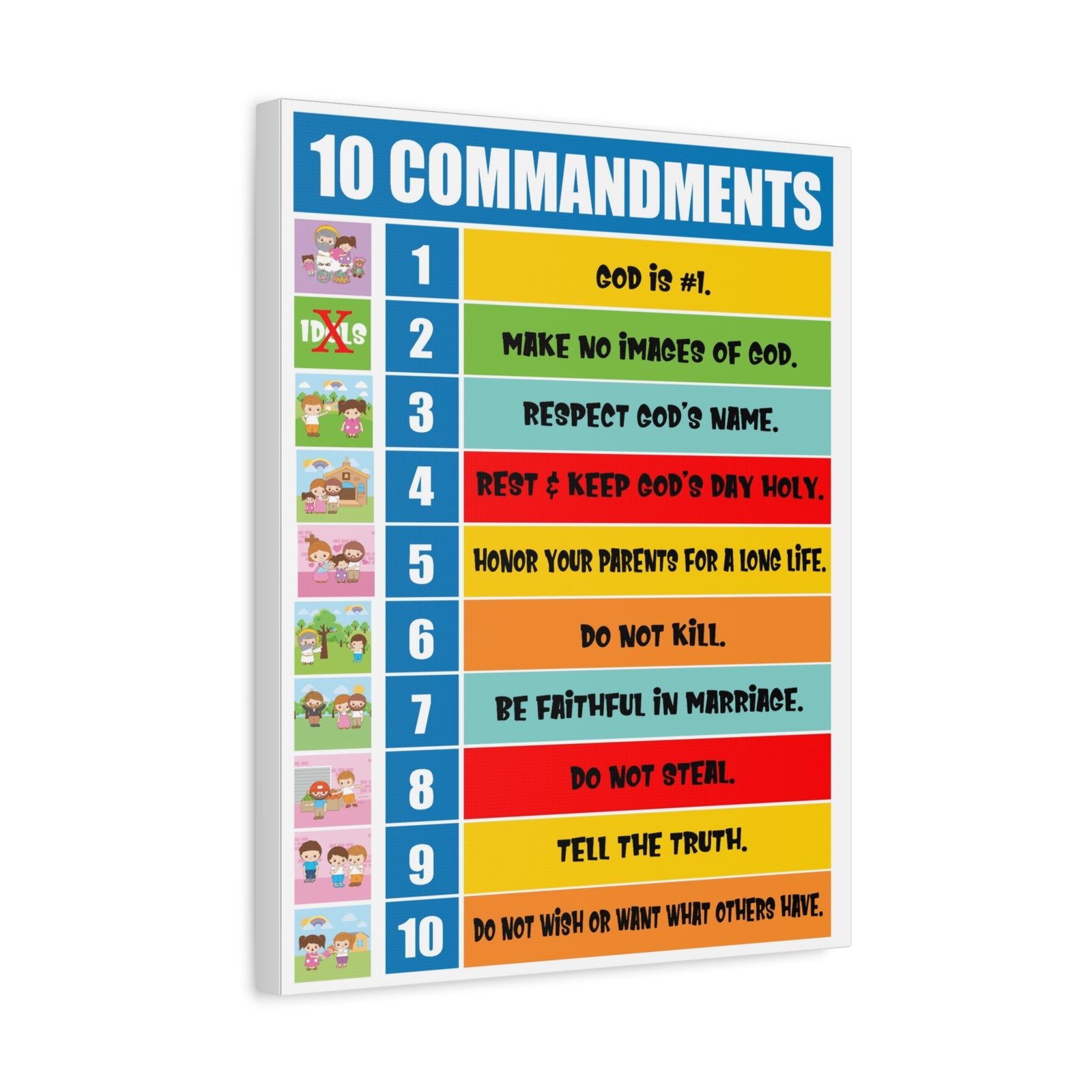 10 Commandments Christian Home Decor Scripture Art-Express Your Love Gifts