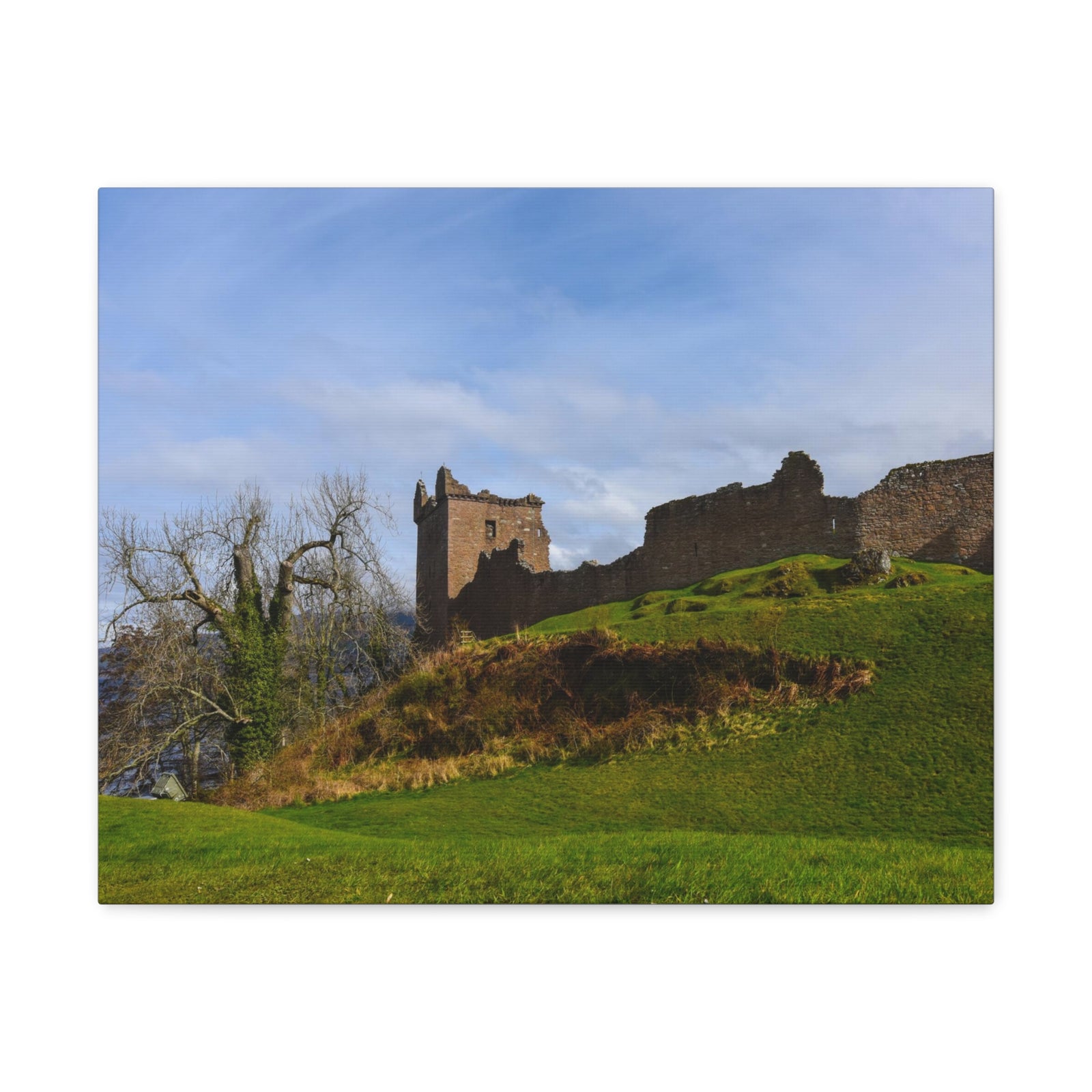 Ruins of Urquhart Scotland Nature Wilderness Photography Canvas Wall Art for Home Decor Ready-to-Hang-Express Your Love Gifts