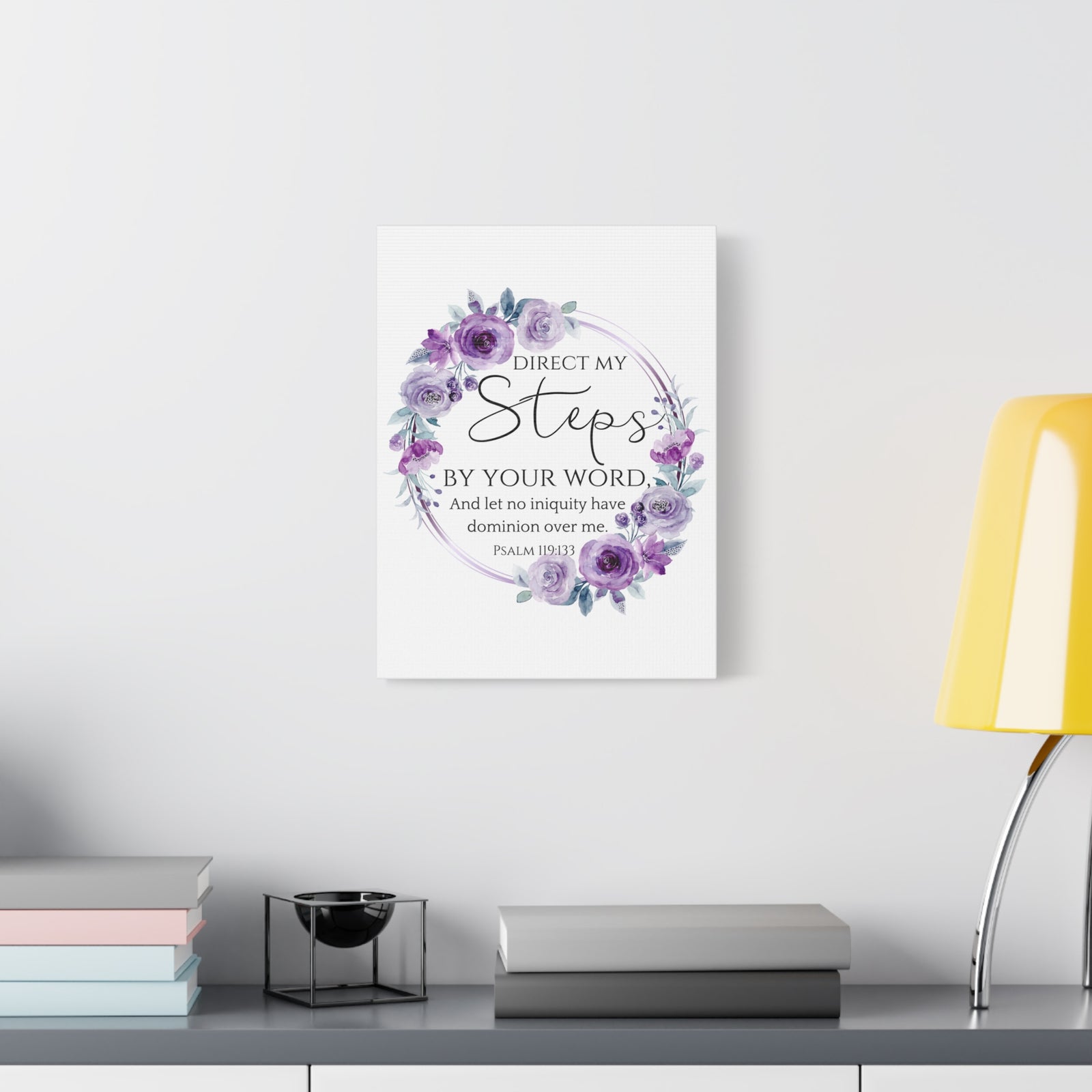 Scripture Walls Psalm 119:133 Direct My Steps Bible Verse Canvas Christian Wall Art Ready to Hang Unframed-Express Your Love Gifts