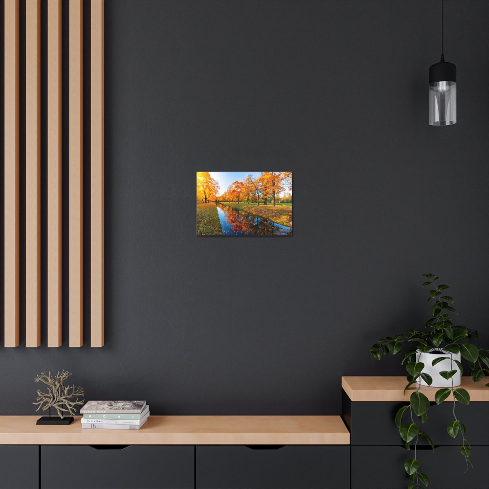 Obvodny Canal in Autumn Forest Floral Nature Photography Canvas Wall Art for Home Decor Ready-to-Hang-Express Your Love Gifts