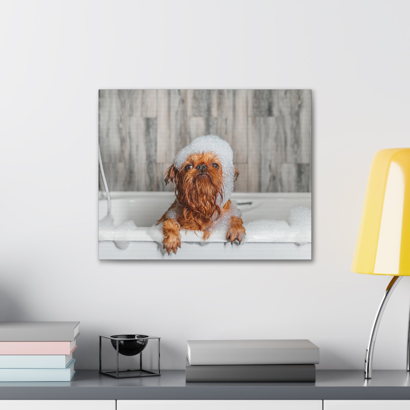 Cute Little Griffon Bathee Canvas Wall Art for Home Decor Ready-to-Hang-Express Your Love Gifts