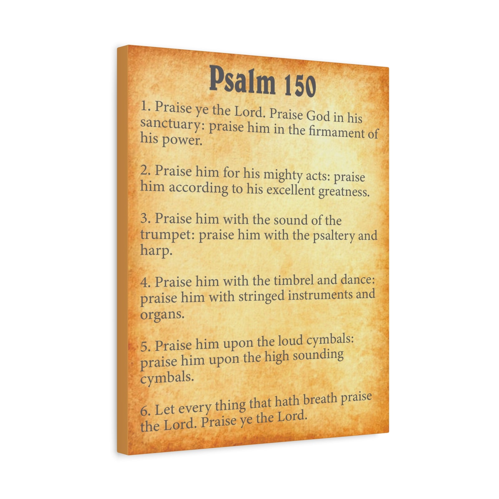 Scripture Walls Psalm 150 Gold Bible Chapter Canvas Christian Wall Art Ready to Hang-Express Your Love Gifts