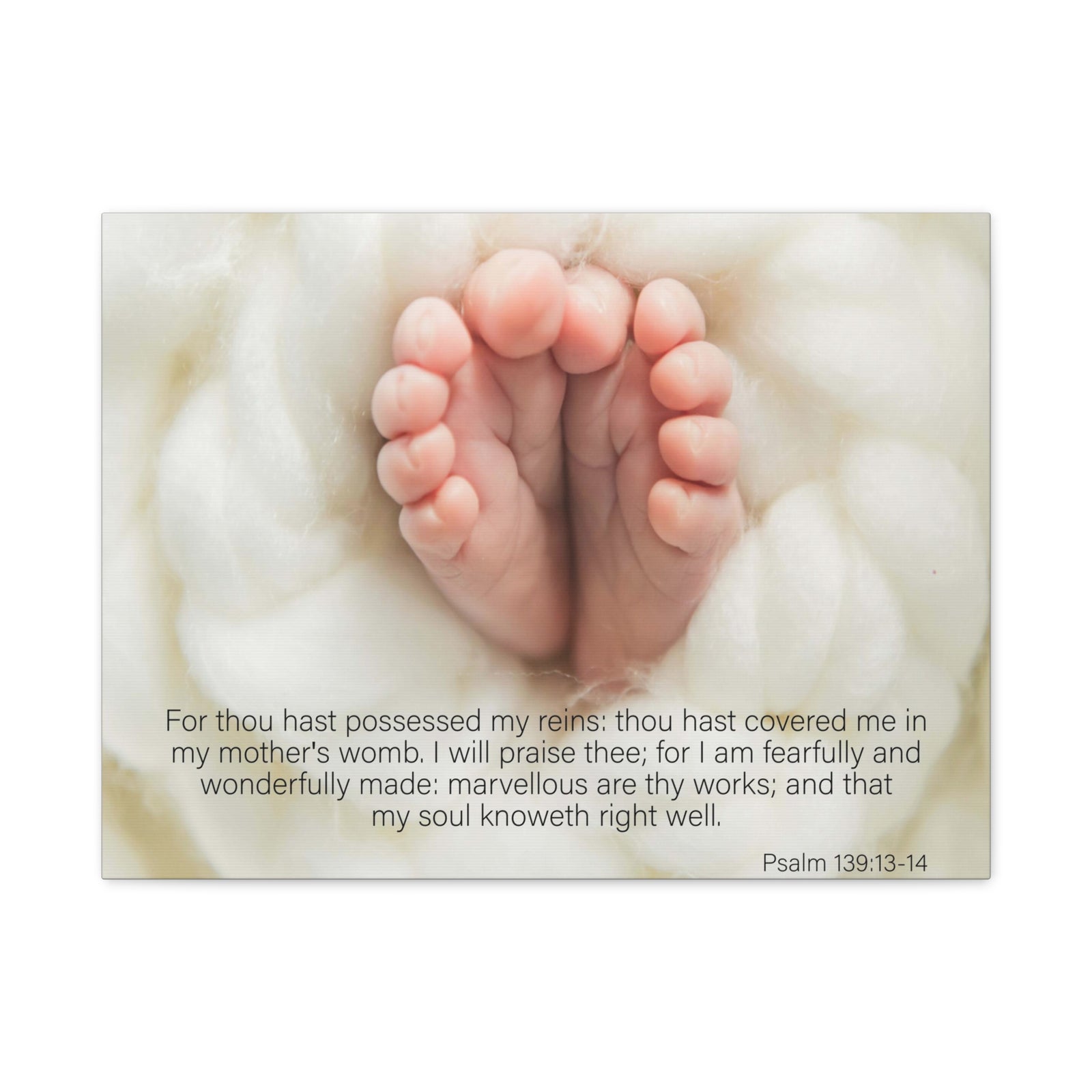 Bible Verse Canvas Fearfully and Wonderfully Made Psalm 139:13-14 KJV Wall Art Christian Home Decor-Express Your Love Gifts
