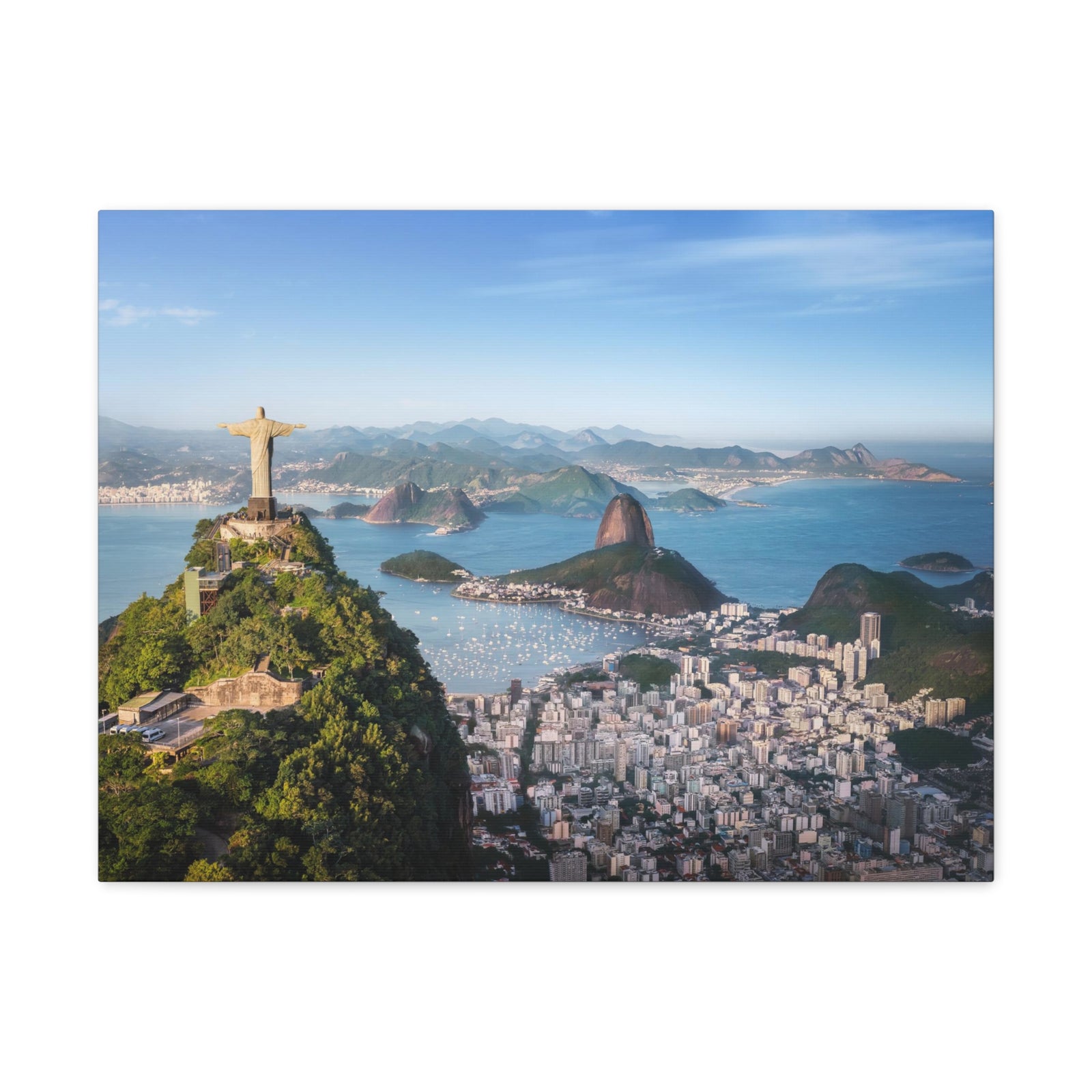 Rio de Janeiro Daytime Skyline Canvas Artwork High-Quality Breathtaking Stunning Cityscape for Home Decor Ready to Hang-Express Your Love Gifts