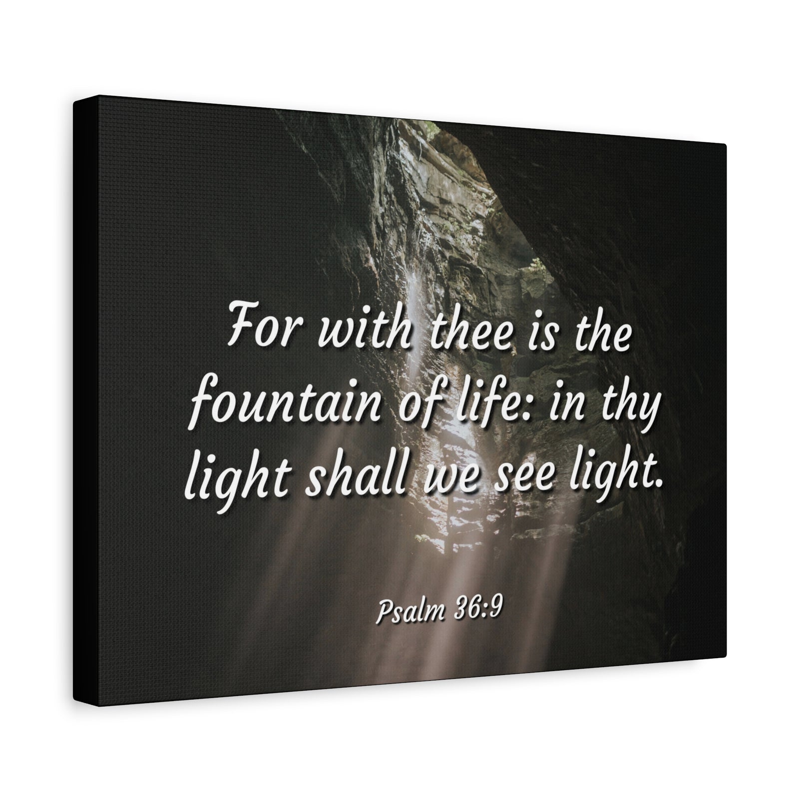 Scripture Canvas Fountain Of Life Psalms 36:9 Christian Wall Art Bible Verse Print Ready to Hang-Express Your Love Gifts