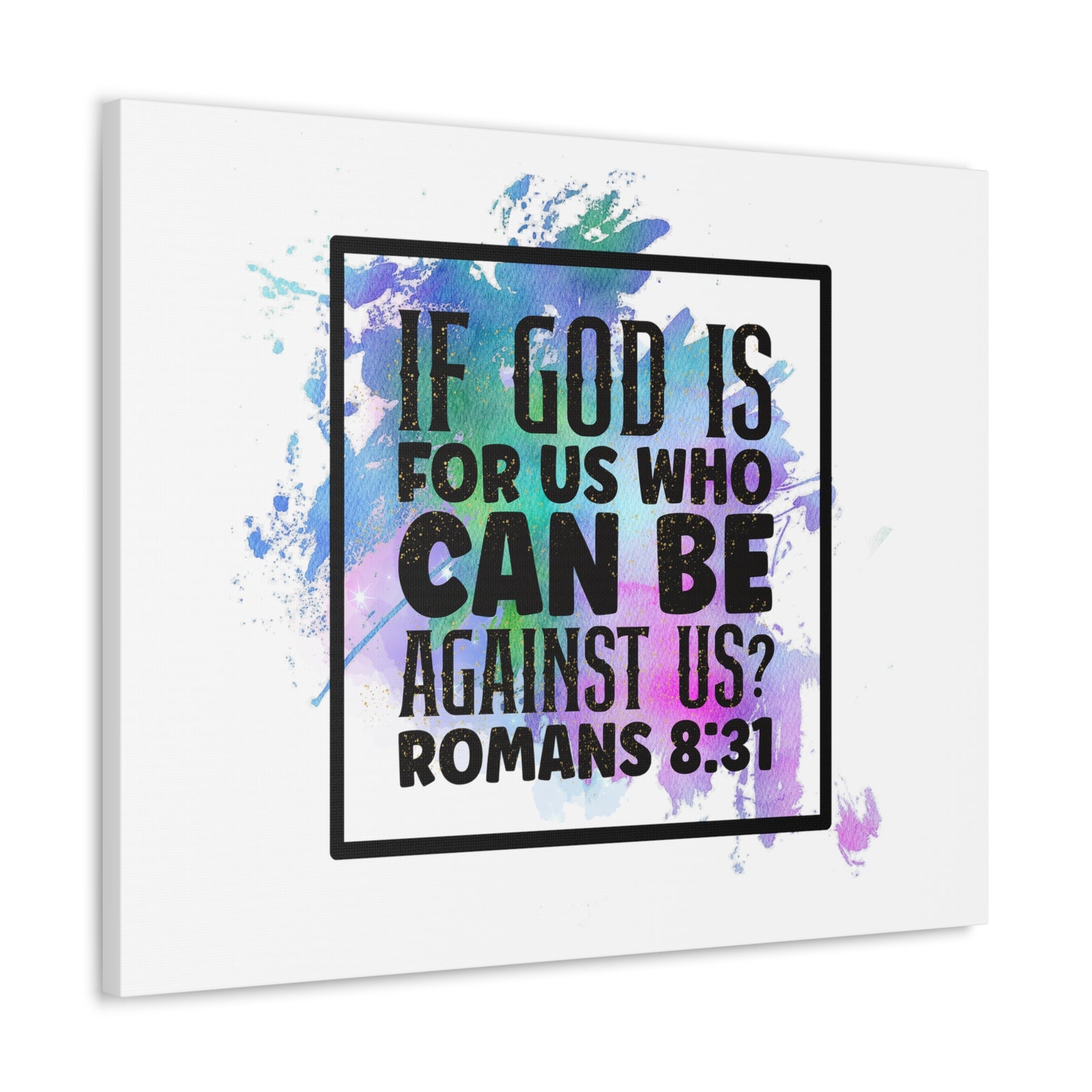 Scripture Walls Romans 8:31 Who Can Be Against Us Bible Verse Canvas Christian Wall Art Ready to Hang Unframed-Express Your Love Gifts