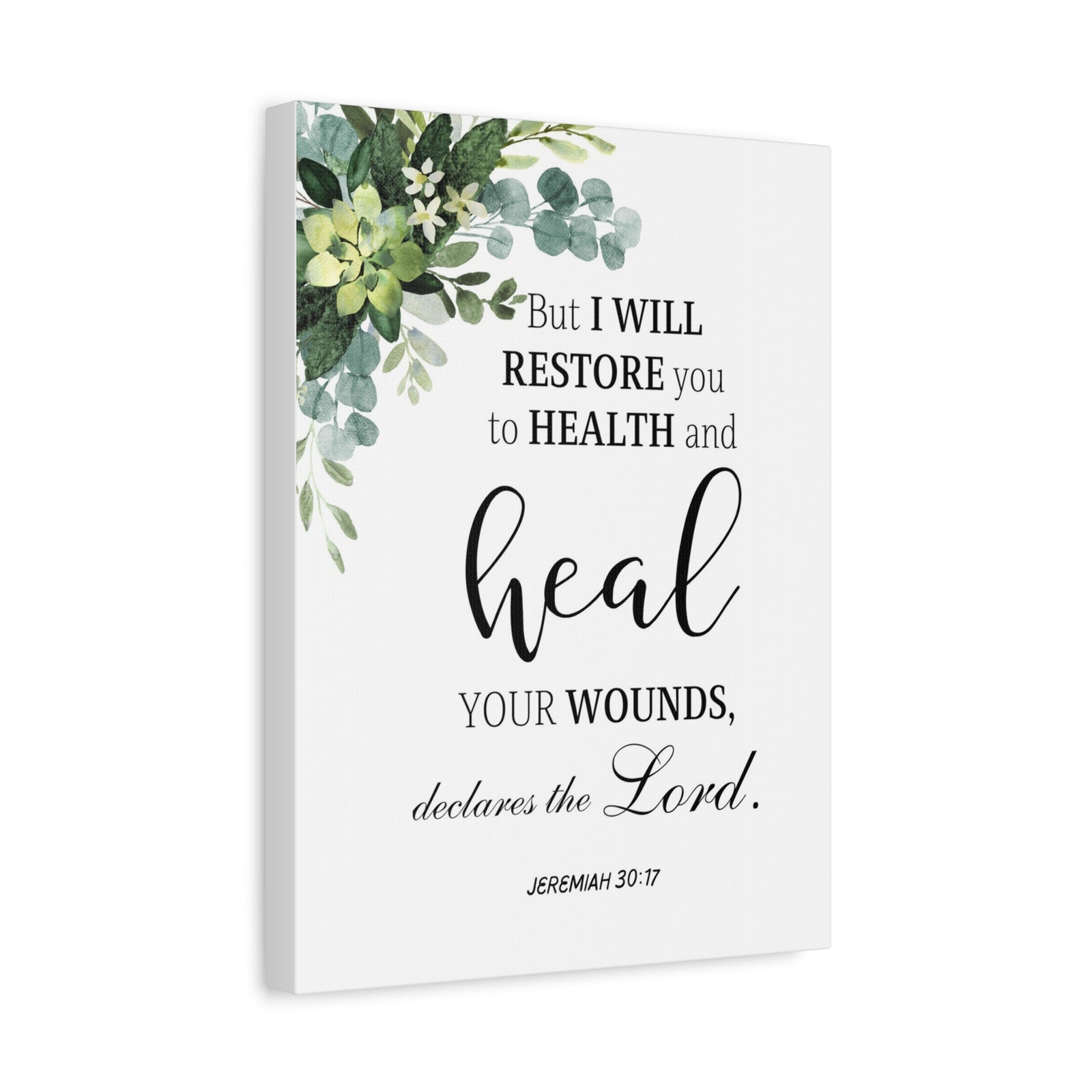 Scripture Walls Jeremiah 30:17 I Will Restore You Bible Verse Canvas Christian Wall Art Ready to Hang Unframed-Express Your Love Gifts