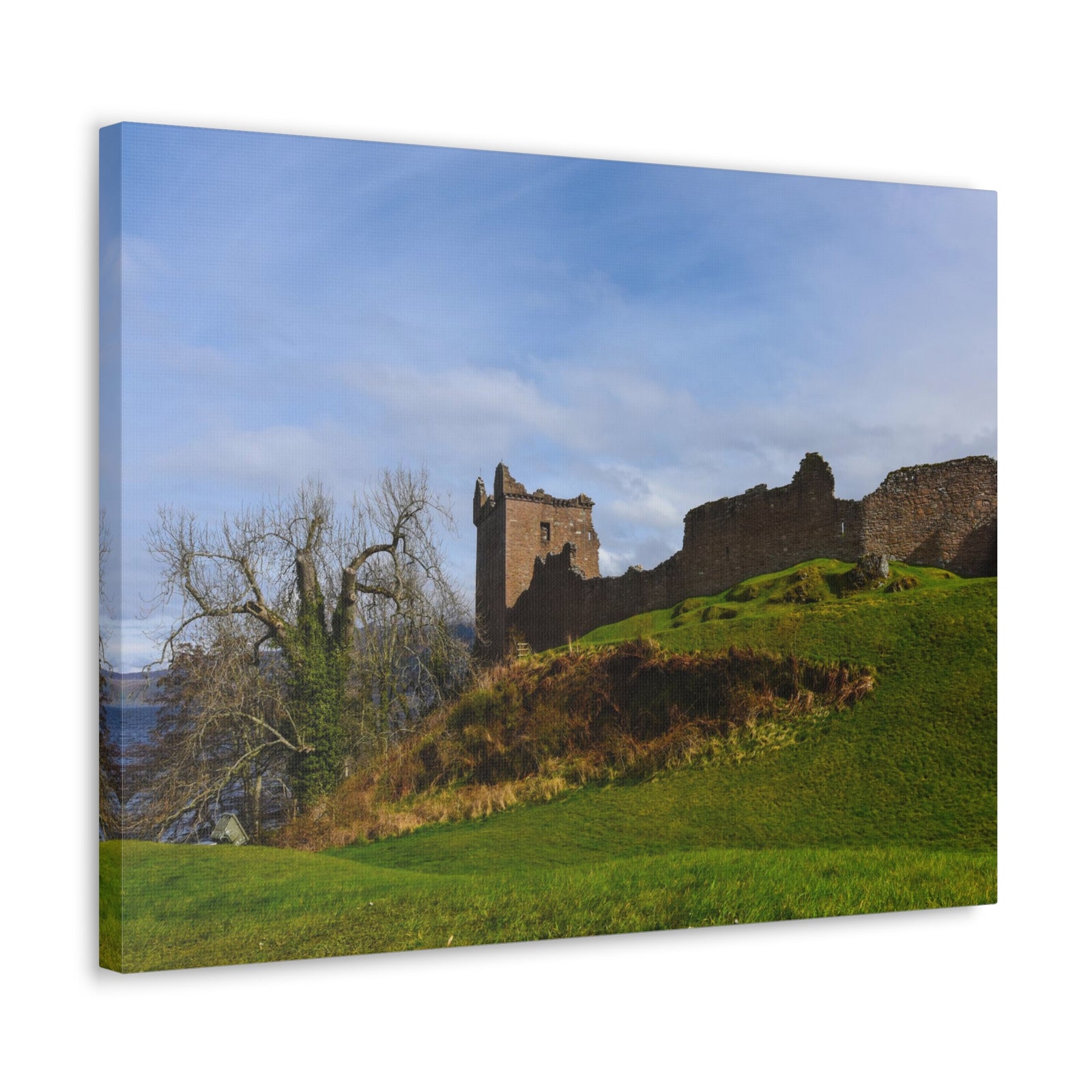 Ruins of Urquhart Scotland Nature Wilderness Photography Canvas Wall Art for Home Decor Ready-to-Hang-Express Your Love Gifts