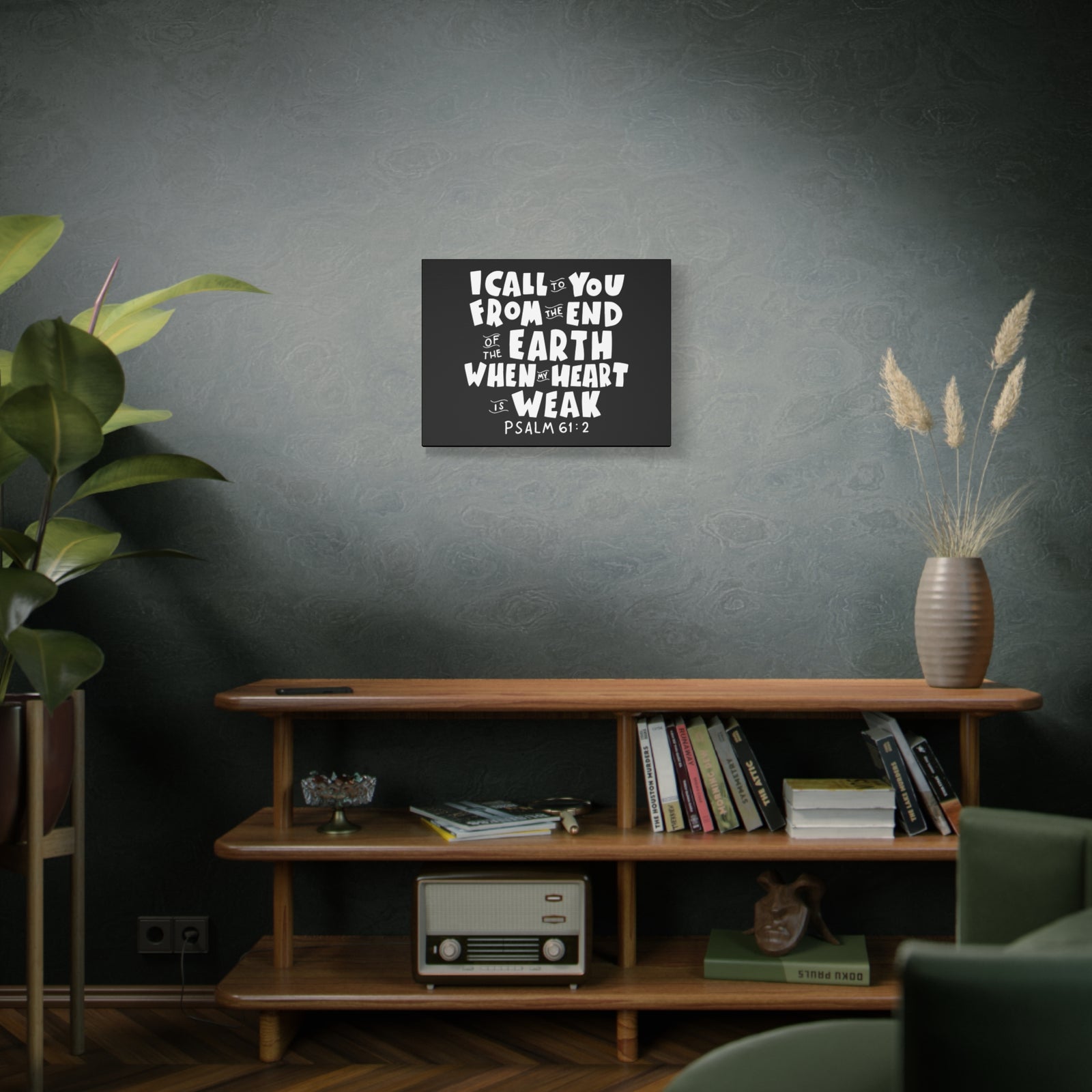 Scripture Canvas I Call To You Psalm 61:2 Christian Wall Art Bible Verse Print Ready to Hang-Express Your Love Gifts