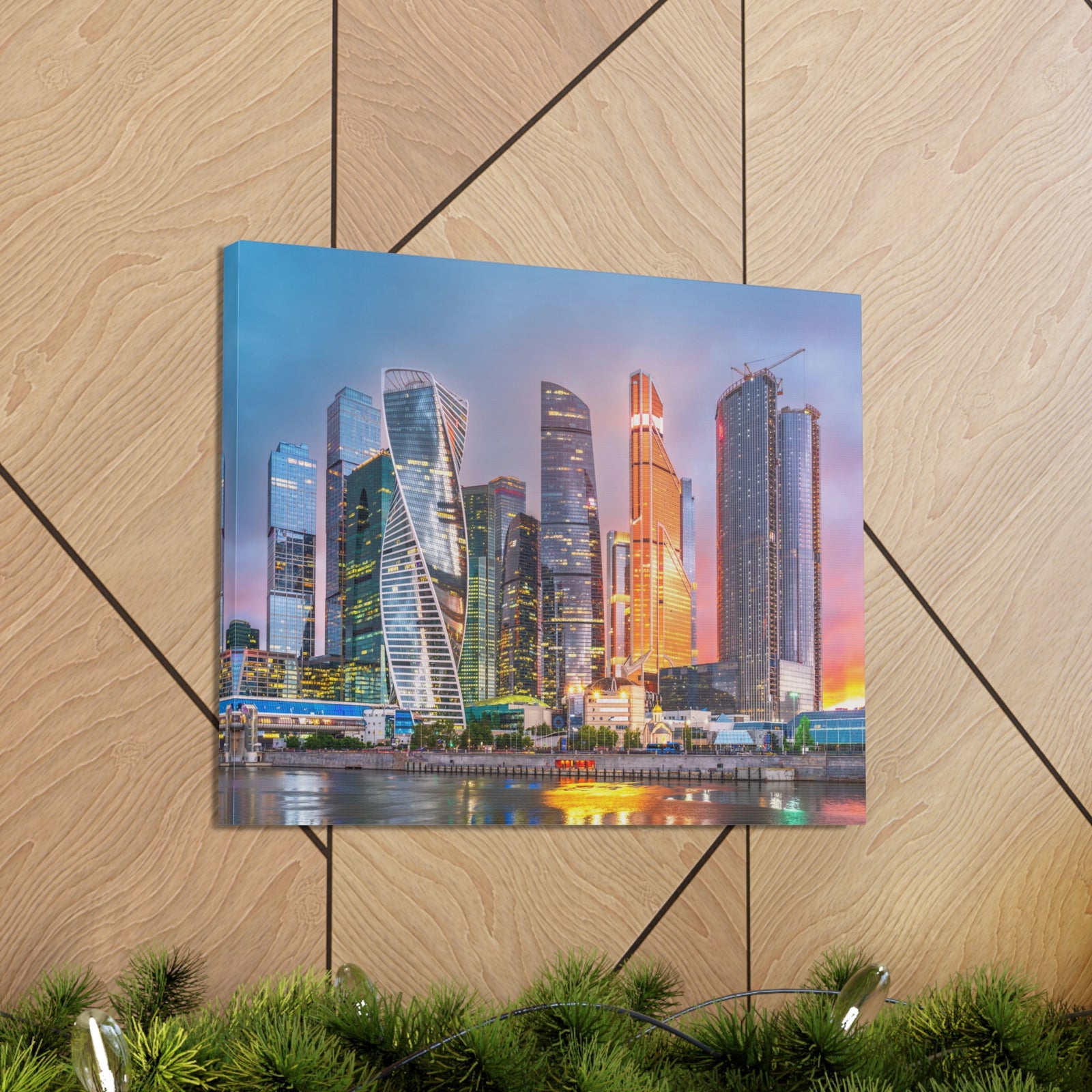 Moscow Night Skyline Canvas Artwork High-Quality Breathtaking Stunning Cityscape for Home Decor Ready to Hang-Express Your Love Gifts