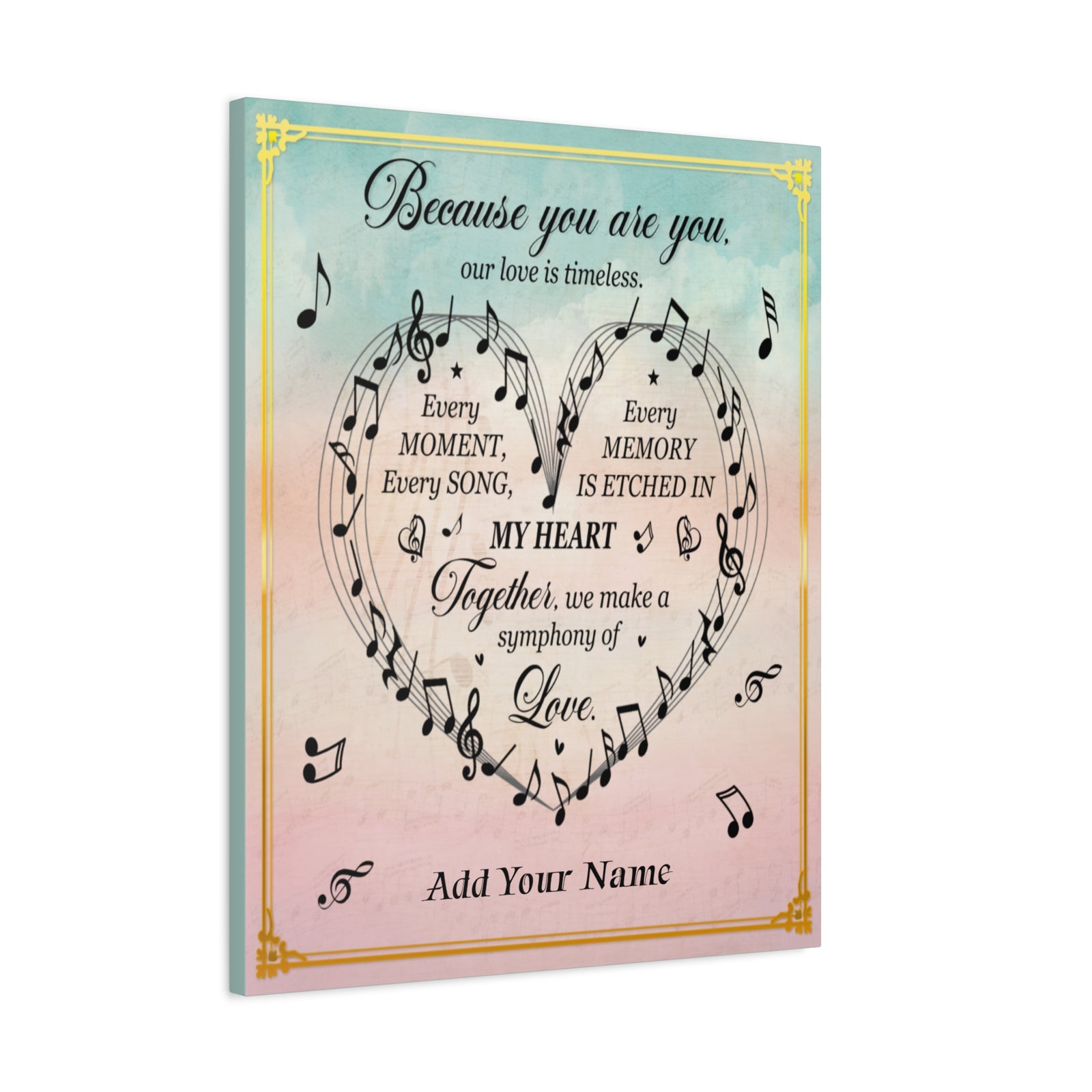 Personalized To My Wife Symphony of Love Canvas Wall Art - Romantic Gift for Her-Express Your Love Gifts